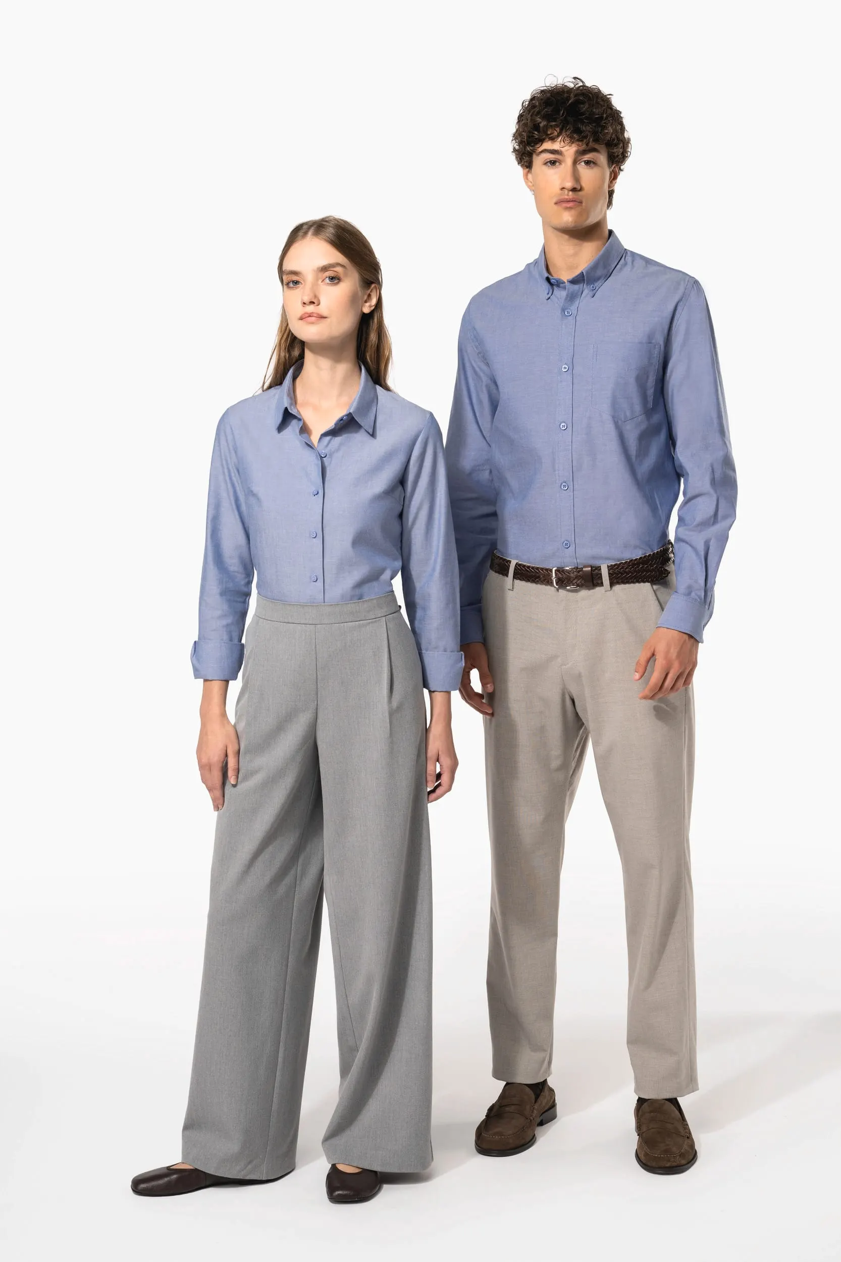 Camisa oxford manga larga mujer