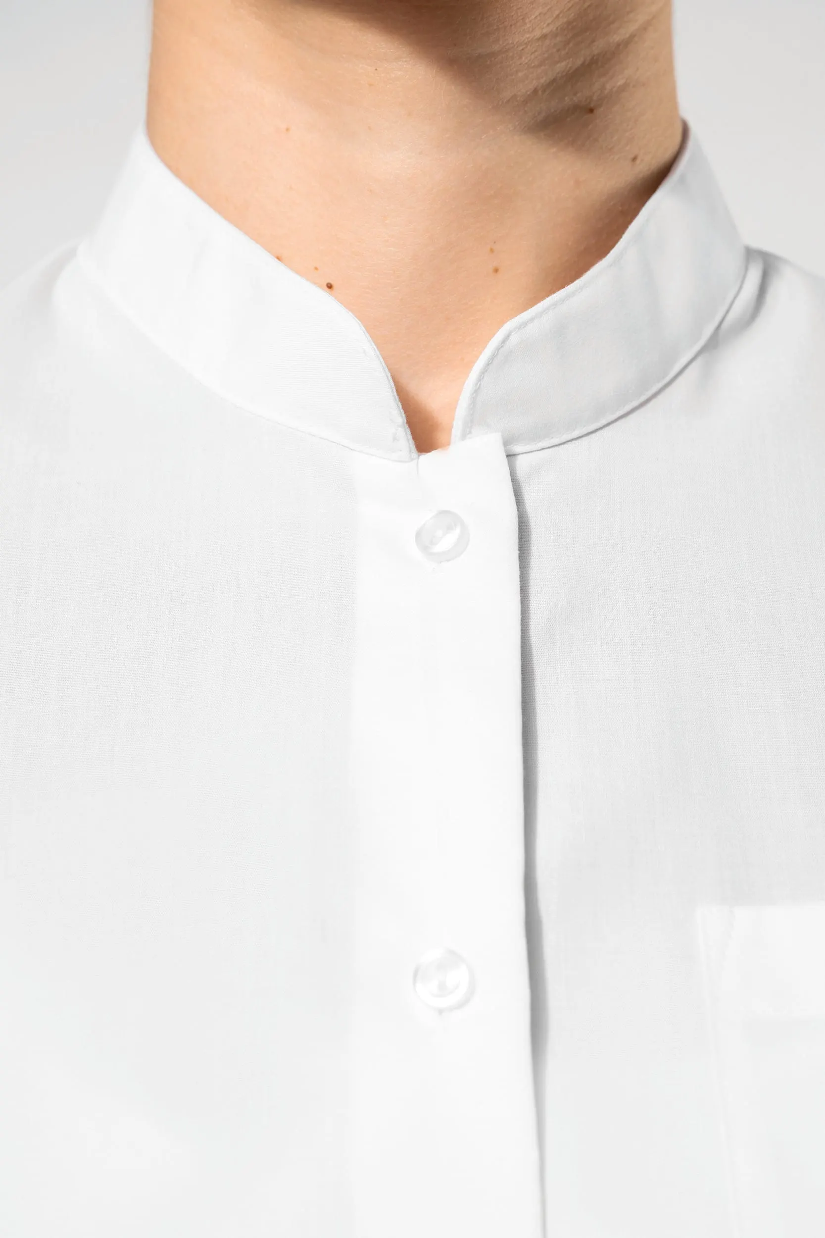 Camisa cuello mao manga larga mujer