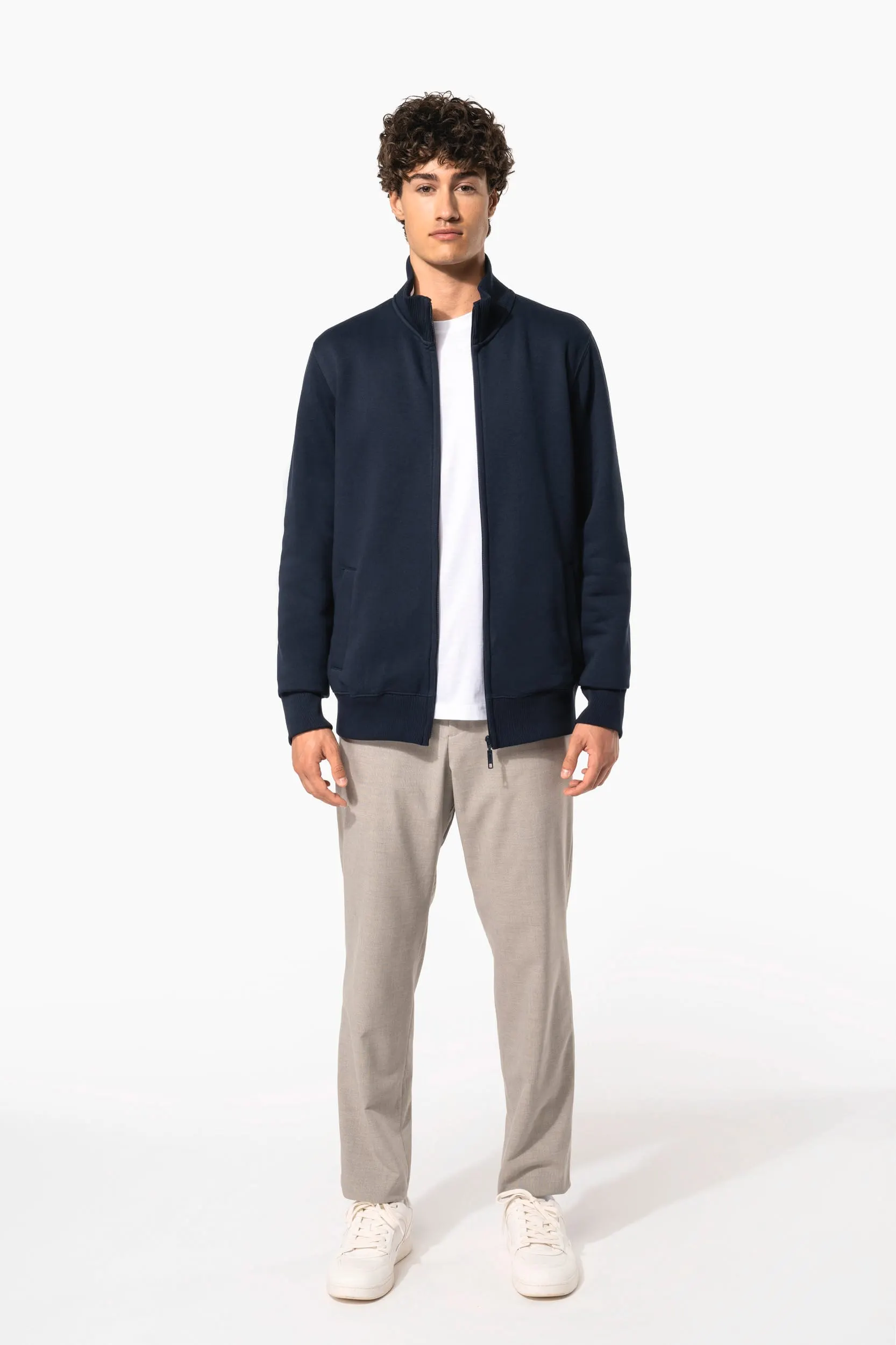 Chaqueta de felpa con cremallera hombre