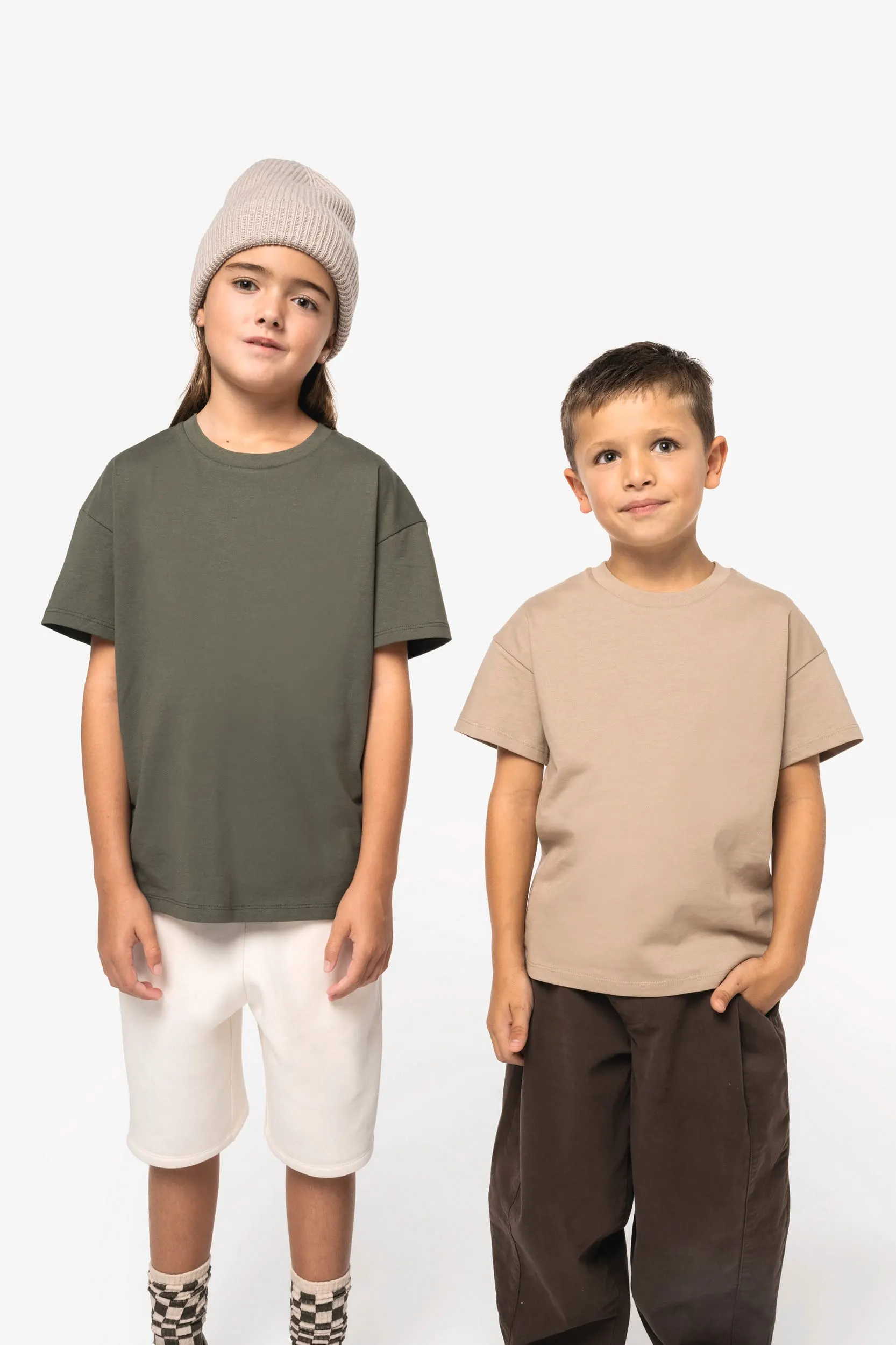 Camiseta ecorresponsable de hombros caídos infantil