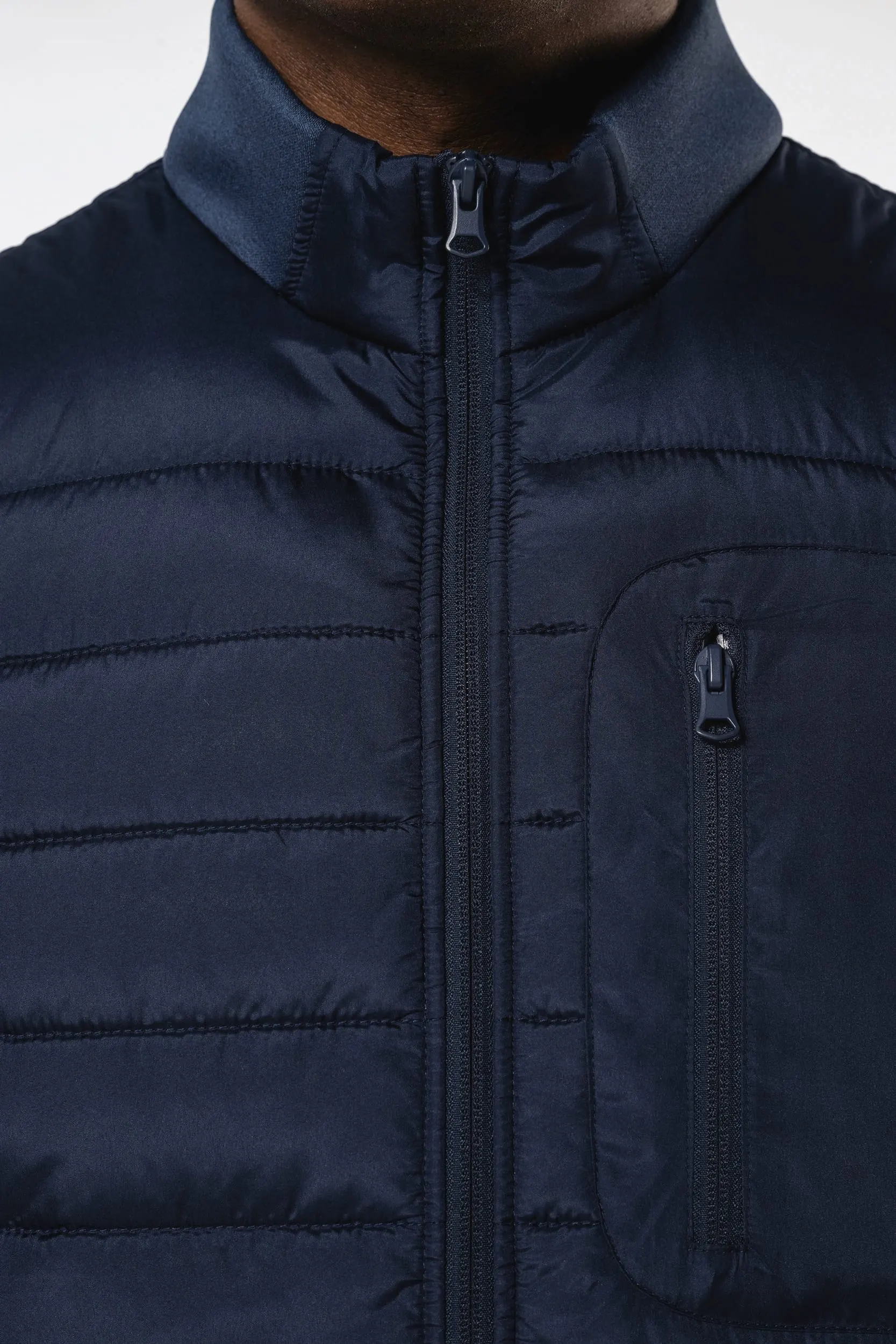 Chaleco bimaterial hombre