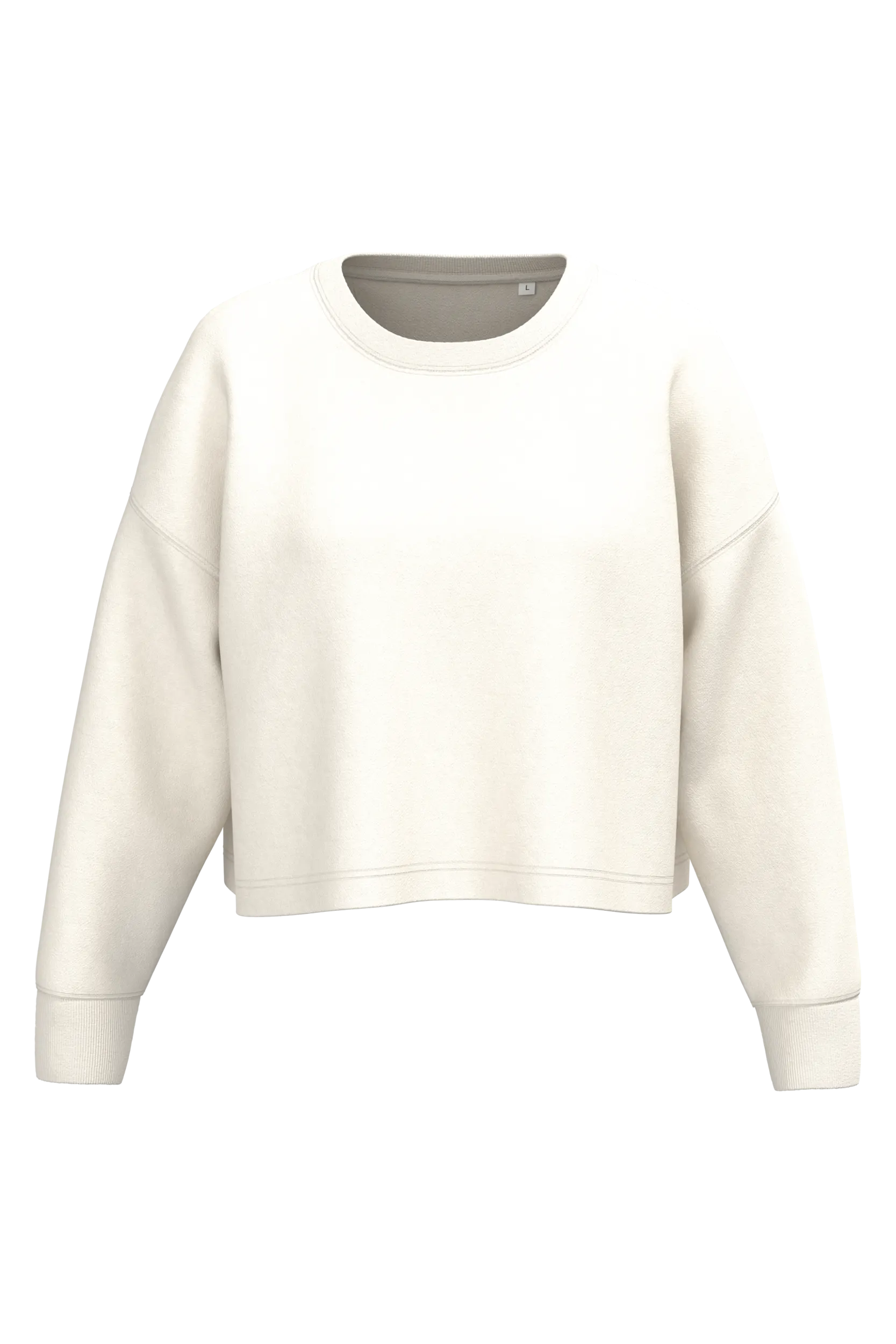Sudadera crop cuello redondo mujer
