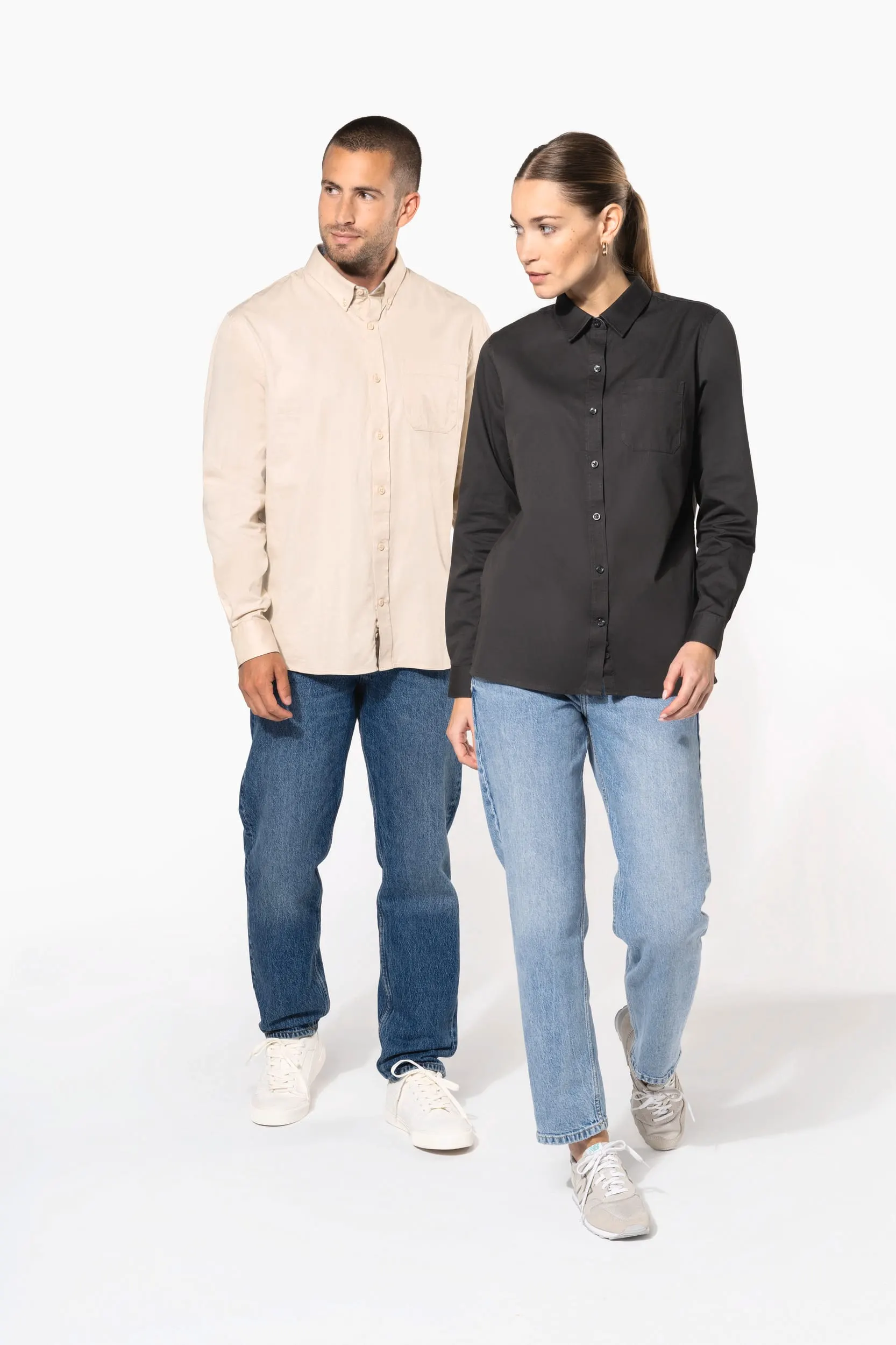 Camisa de algodón Nevada de manga larga para hombre