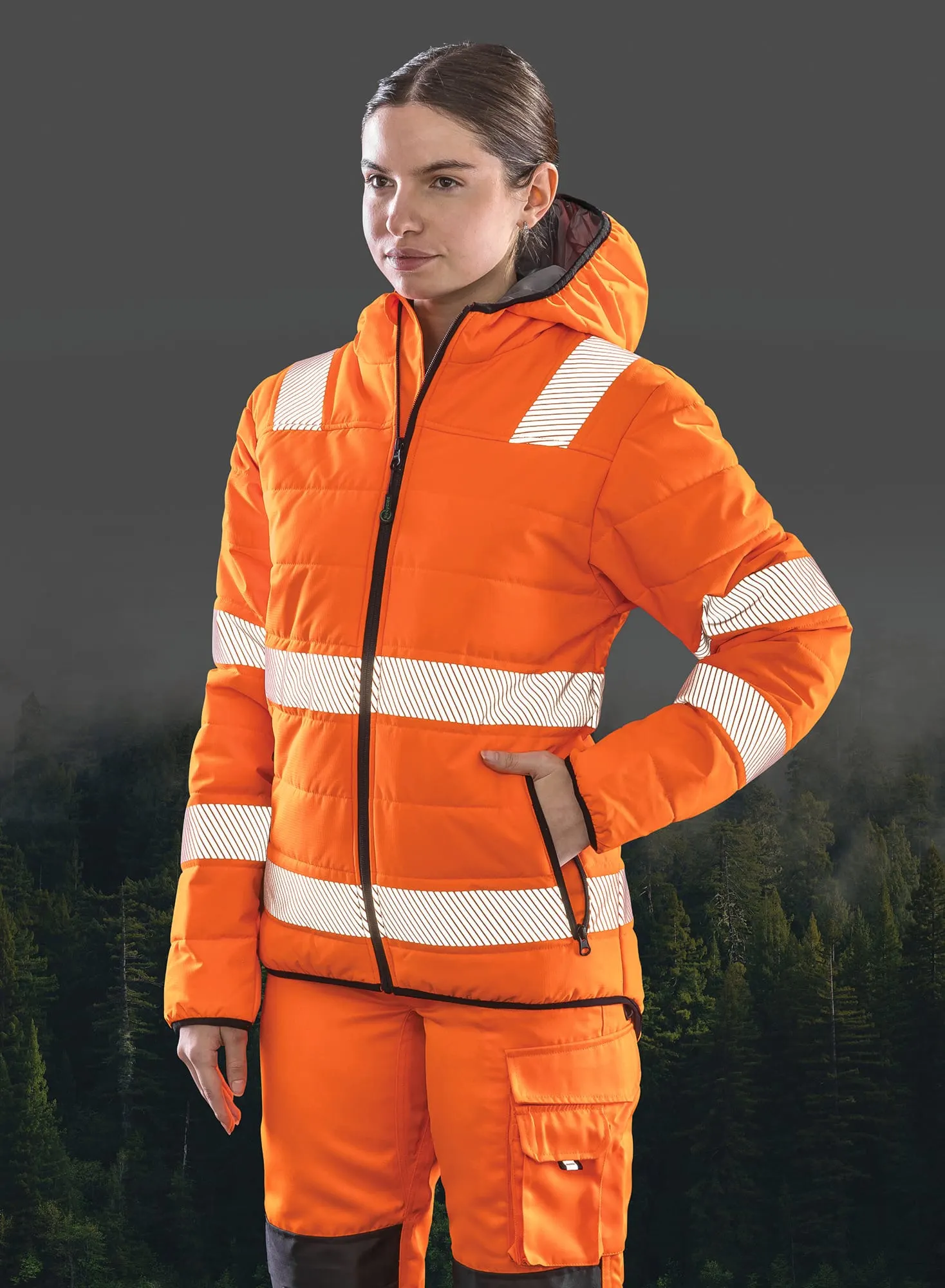 Chaqueta de seguridad ripstop acolchada  - Material reciclado