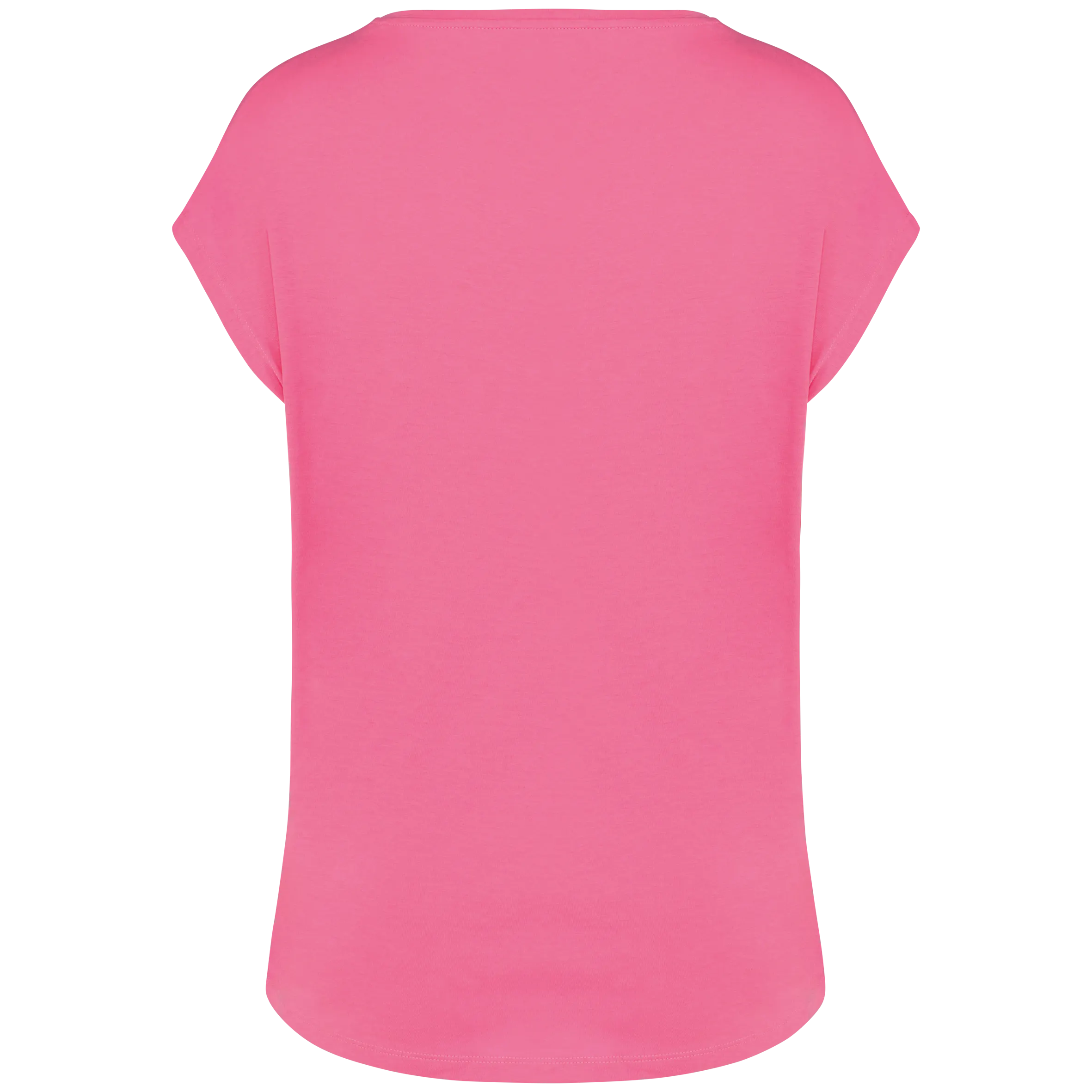 Camiseta ecorresponsable holgada con cuello de pico mujer