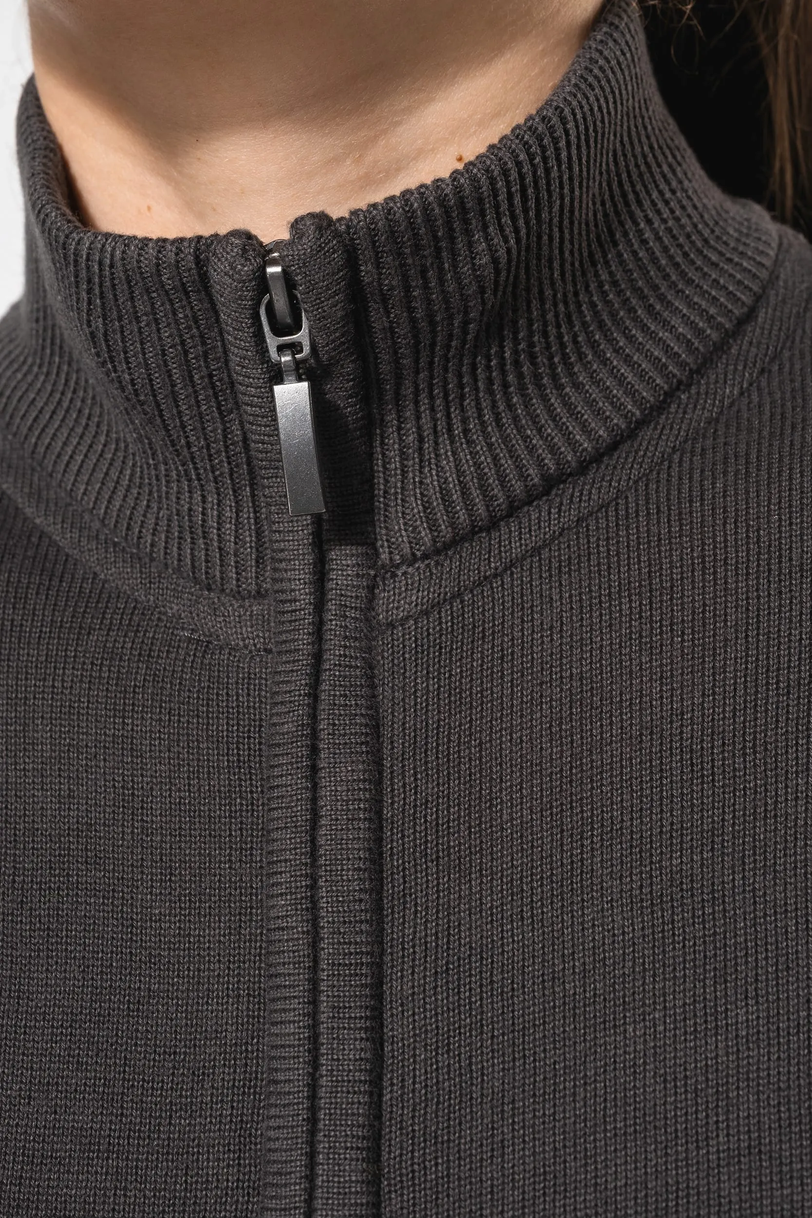 Chaqueta de punto con cremallera mujer