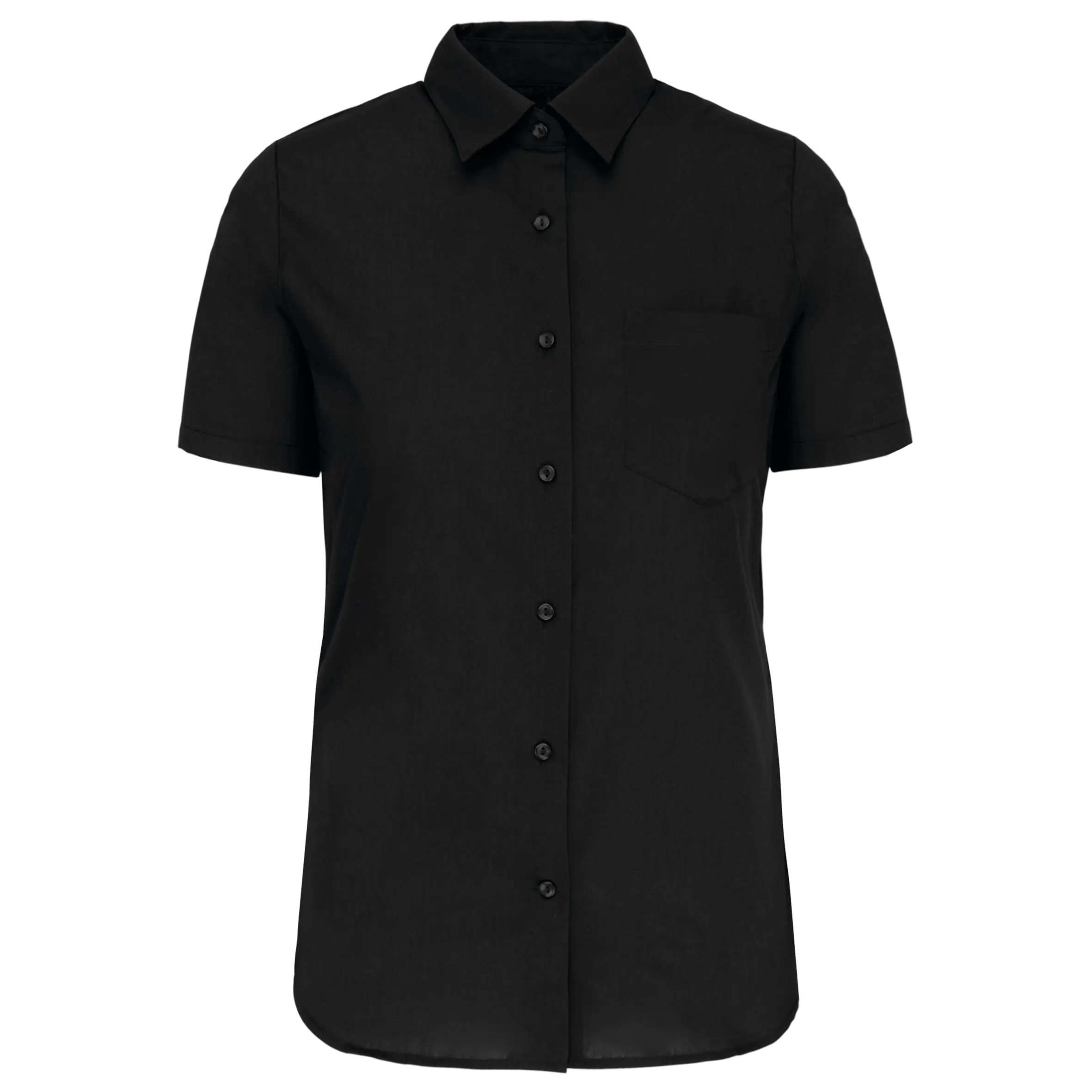 Camisa popelina manga corta mujer