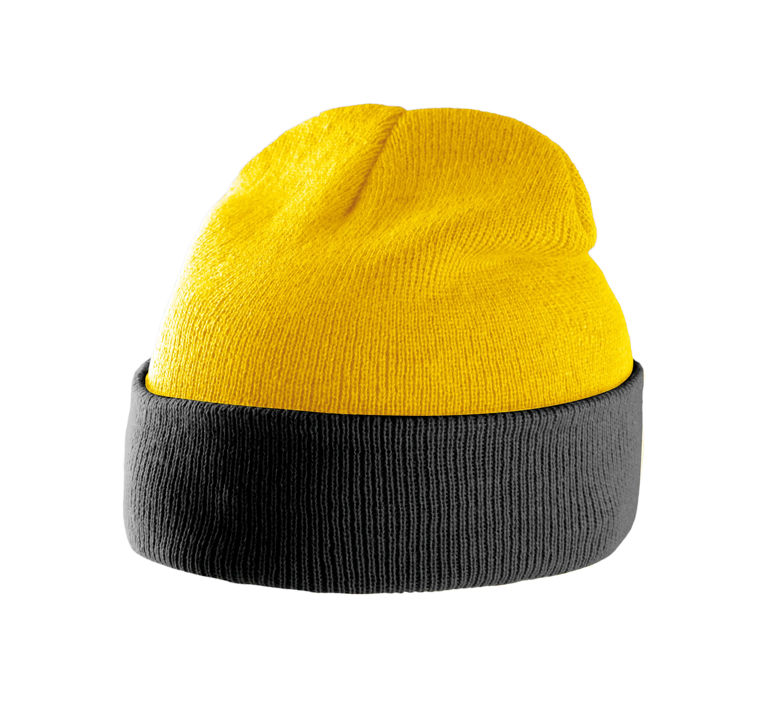 Gorro bicolor con dobladillo