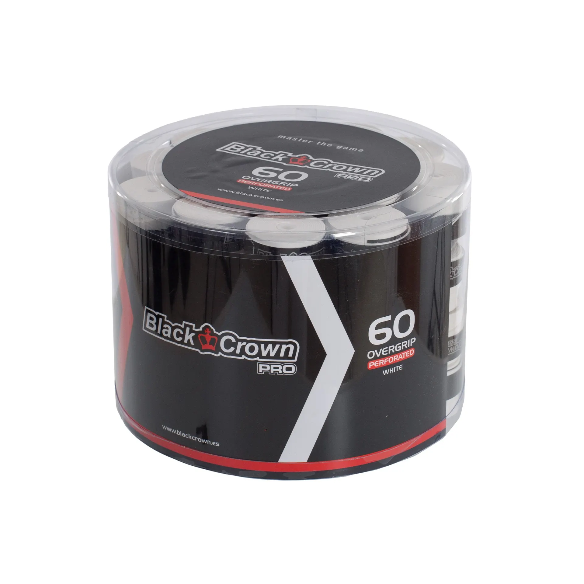 TARRO 60 OVERGRIPS BLACK CROWN PERFORADOS BLANCOS