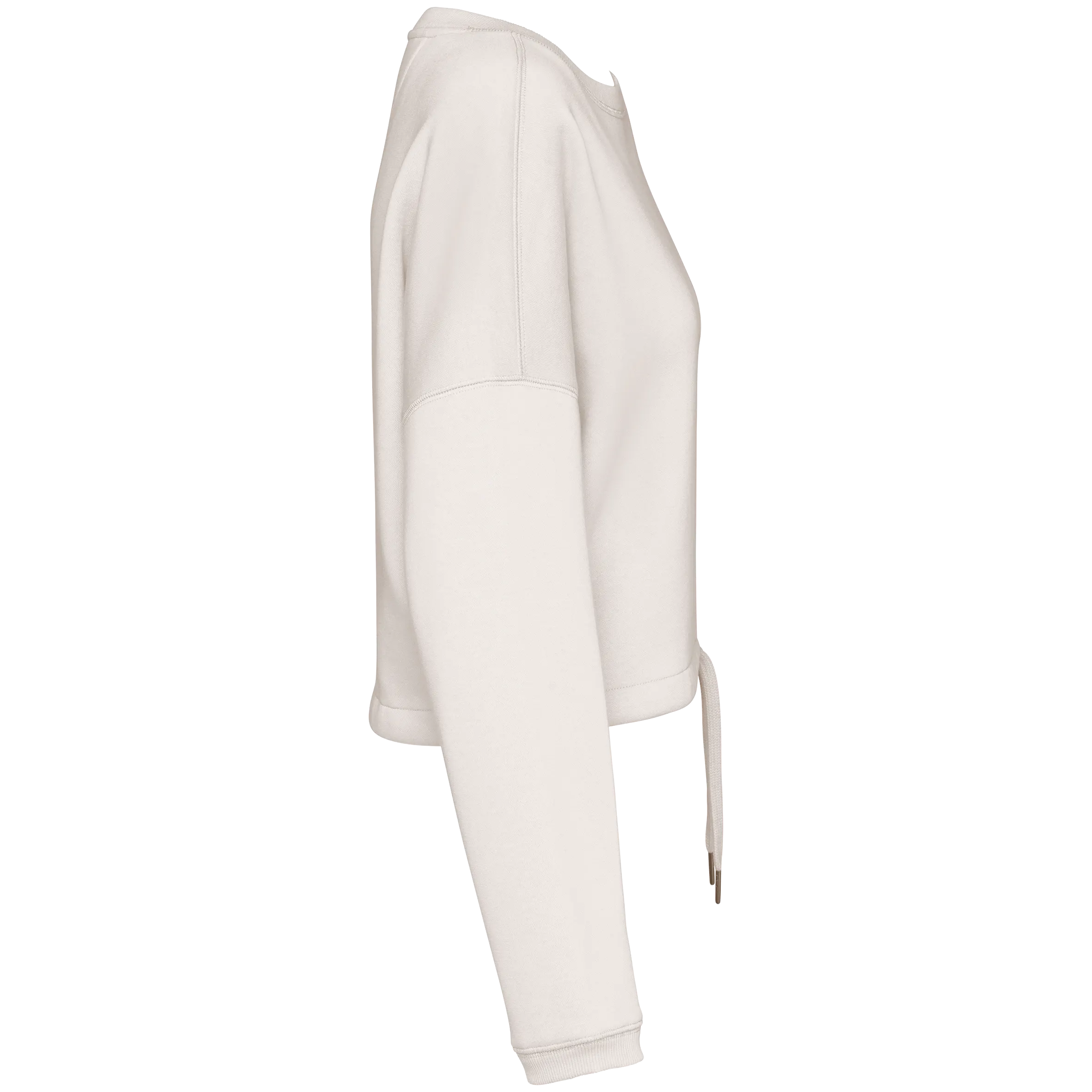 Sudadera ecorresponsable de cuello redondo oversize crop mujer