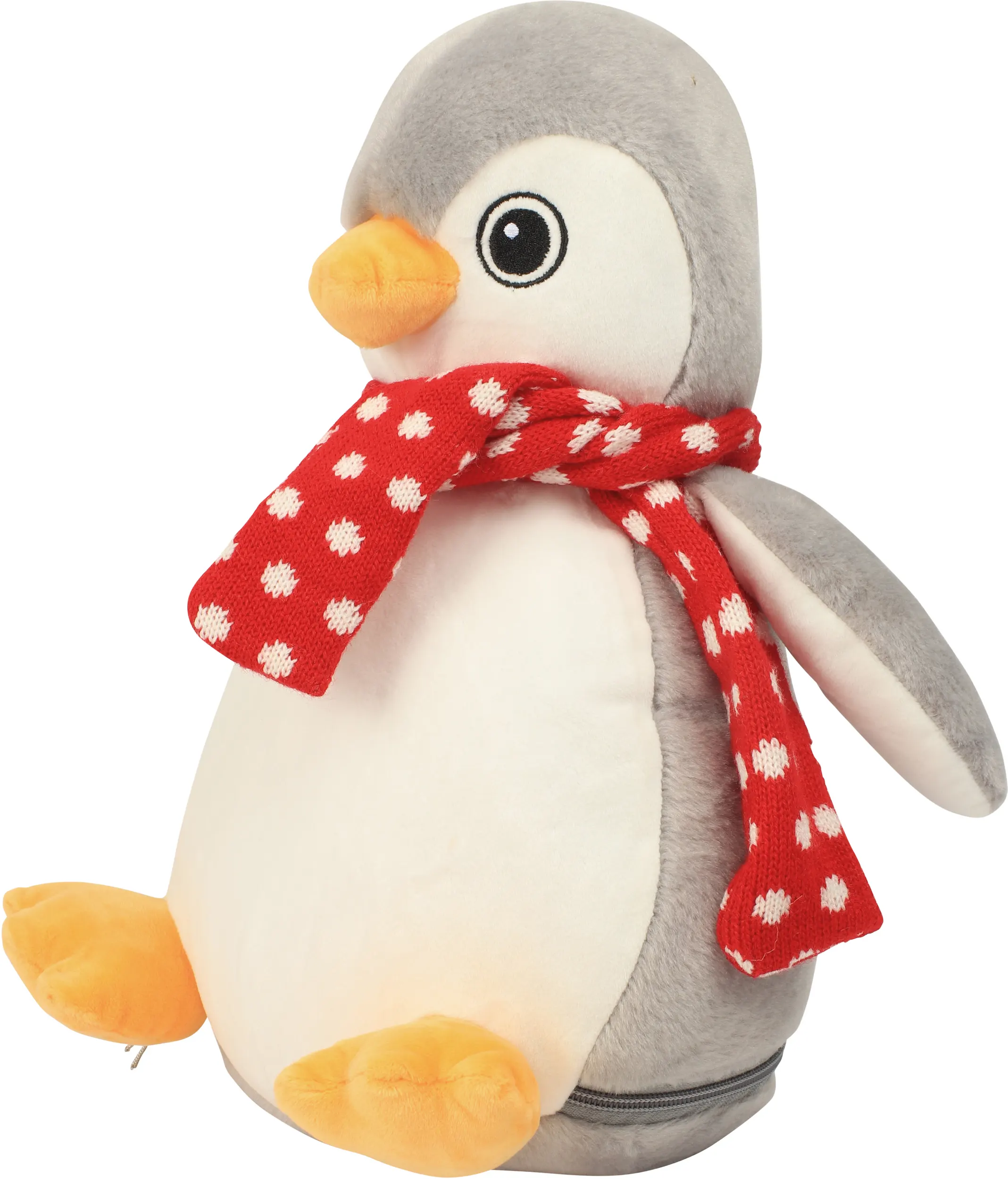 Pingüino de peluche con cremallera