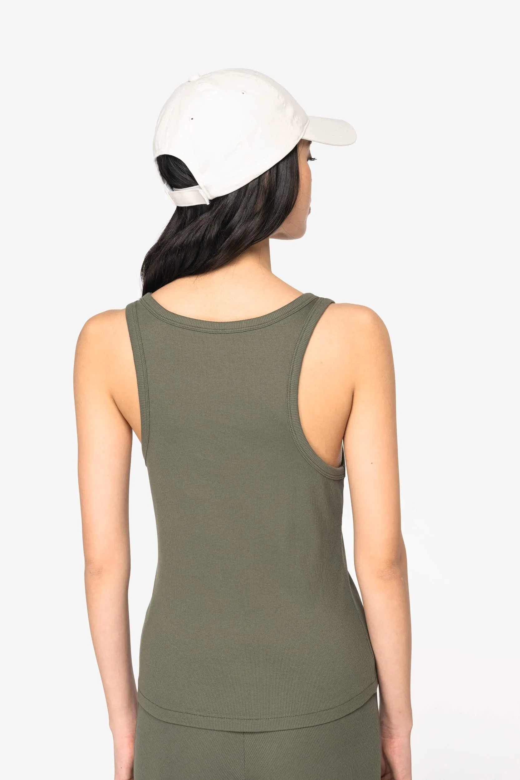 Camiseta de tirantes ecorresponsable acanalada mujer