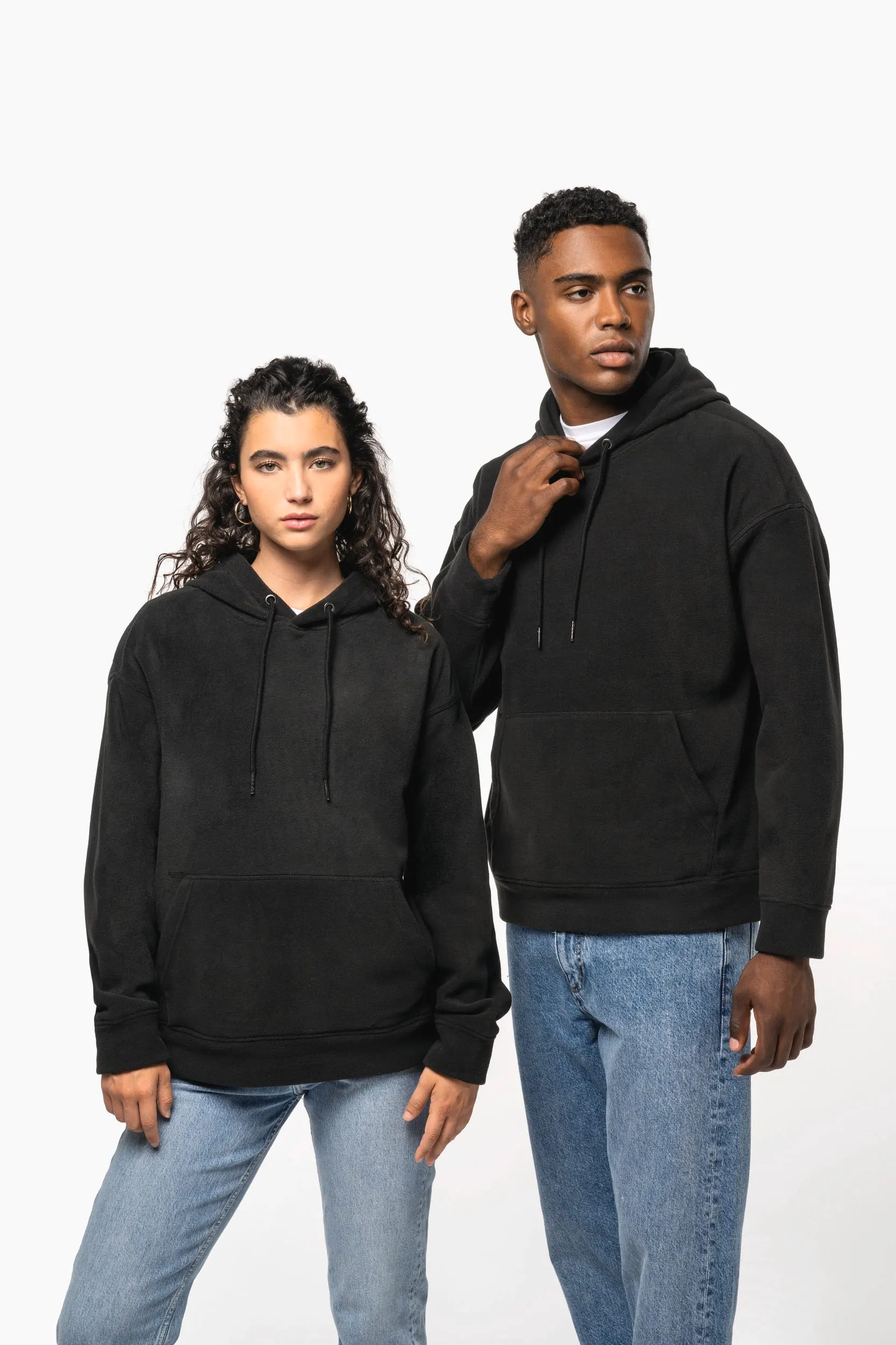 Sudadera oversize con capucha - micropolar reciclado - Unisex