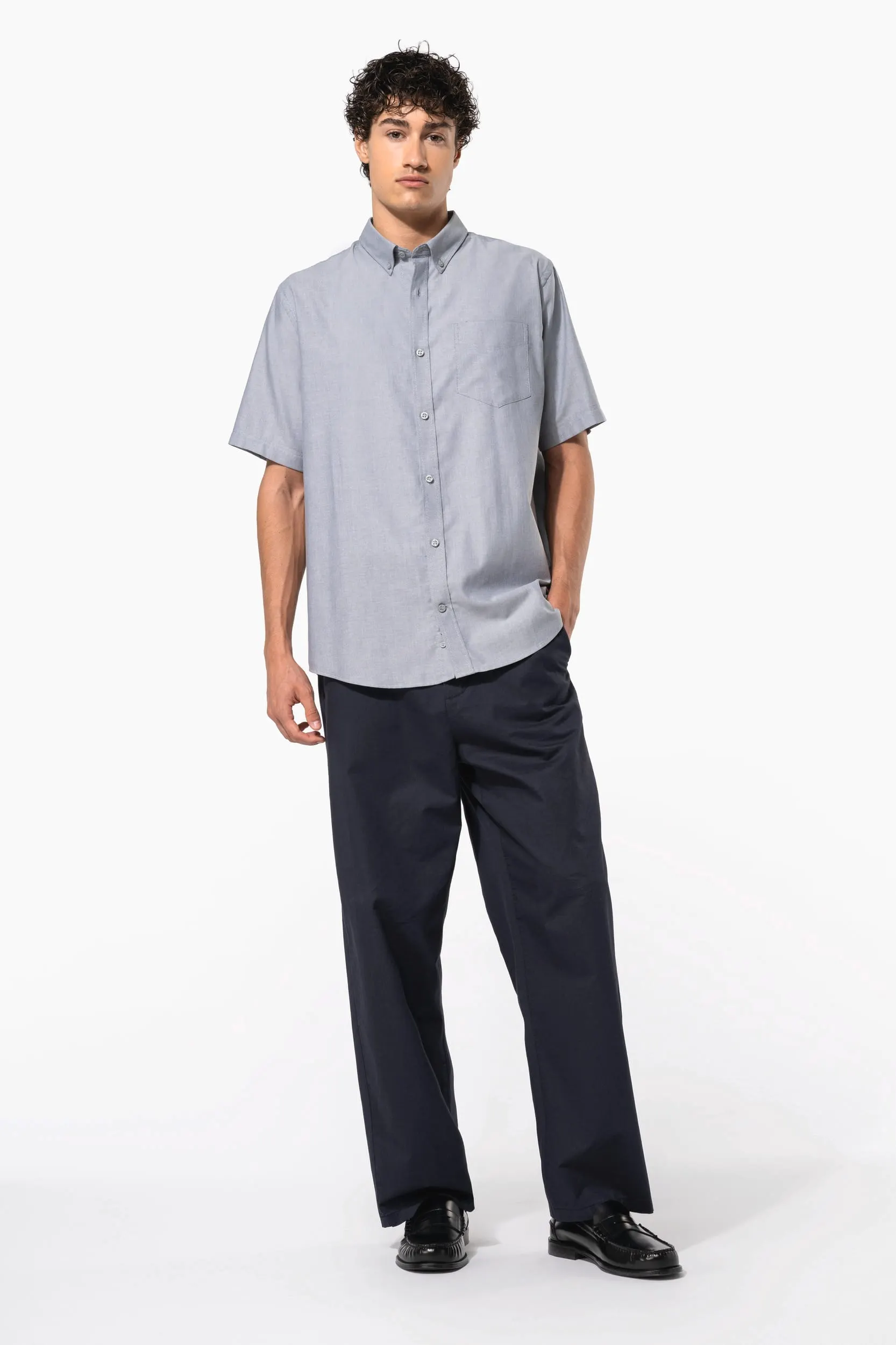Camisa oxford manga corta hombre