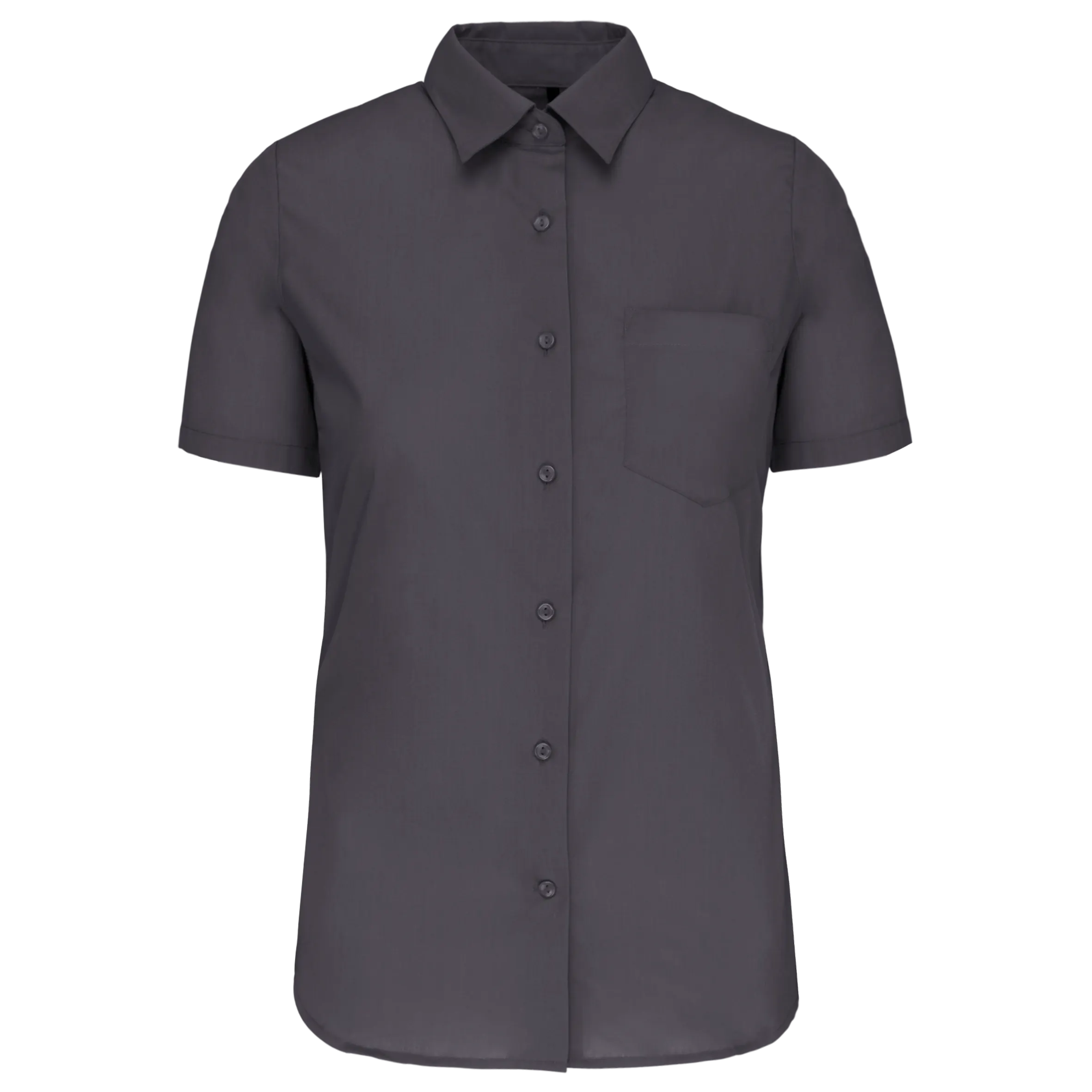 Camisa popelina manga corta mujer