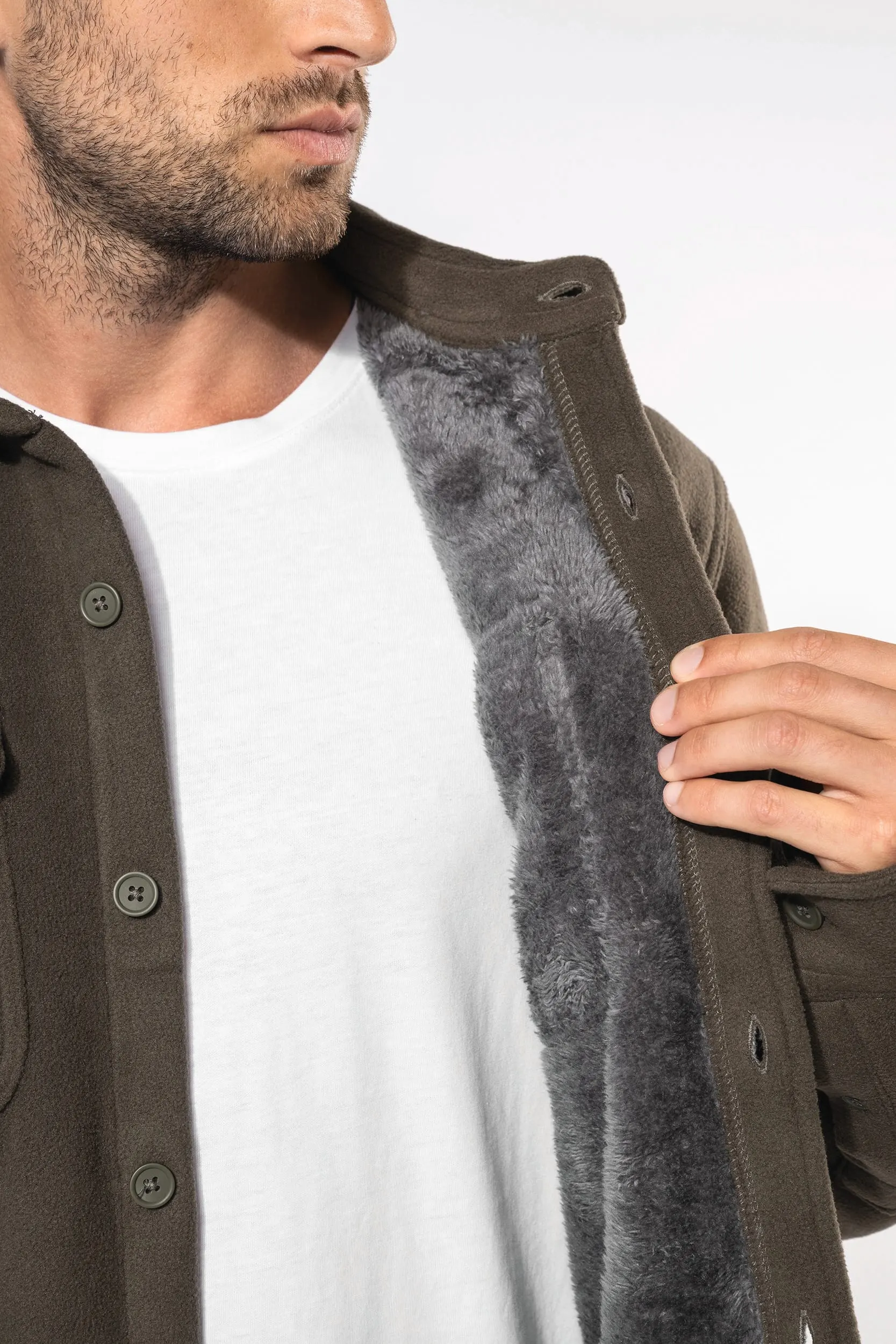 Sobrecamisa polar con forro de sherpa