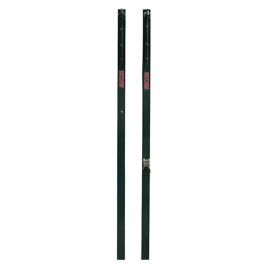 JUEGO DE 2 POSTES DE VOLEIBOL METÁLICOS CUADRADOS 80X80MM FIJOS