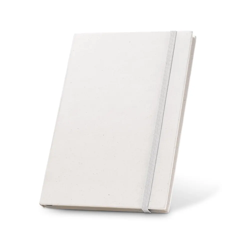 MILKY. Libreta A5 con tapa rígida en papel 100 % reciclado