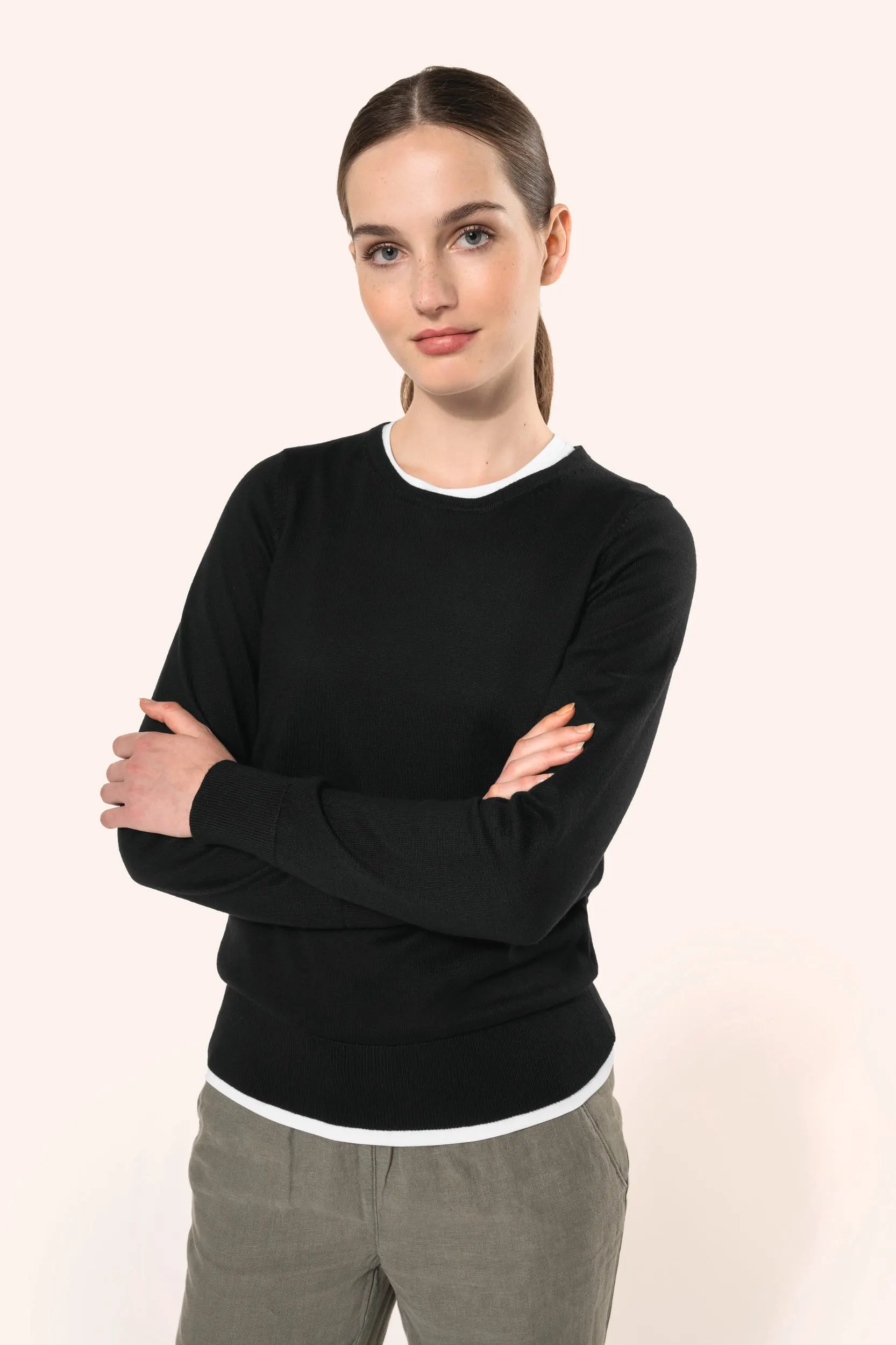 Jersey Supima® cuello redondo mujer