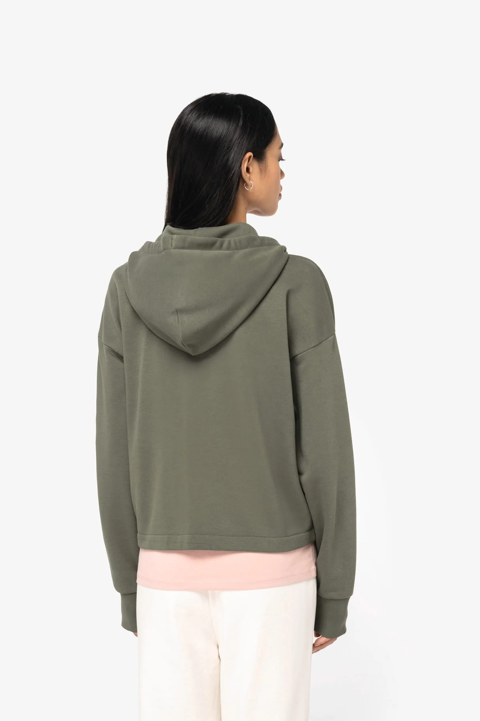 Sudadera ecorresponsable con cremallera y capucha French Terry mujer