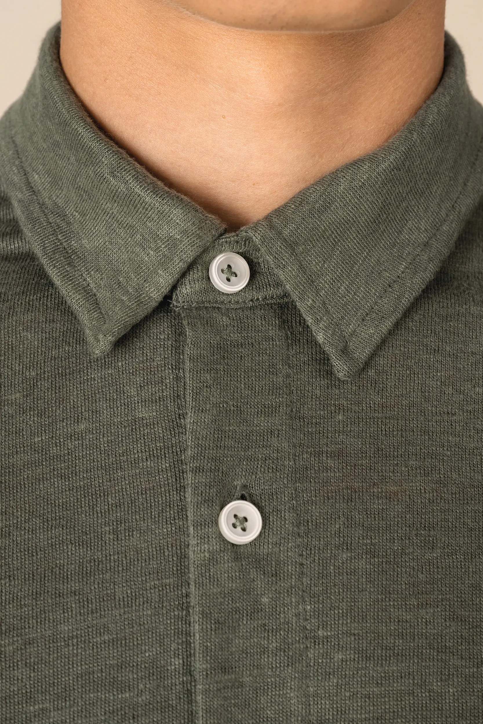 Camisa manga corta de lino hombre