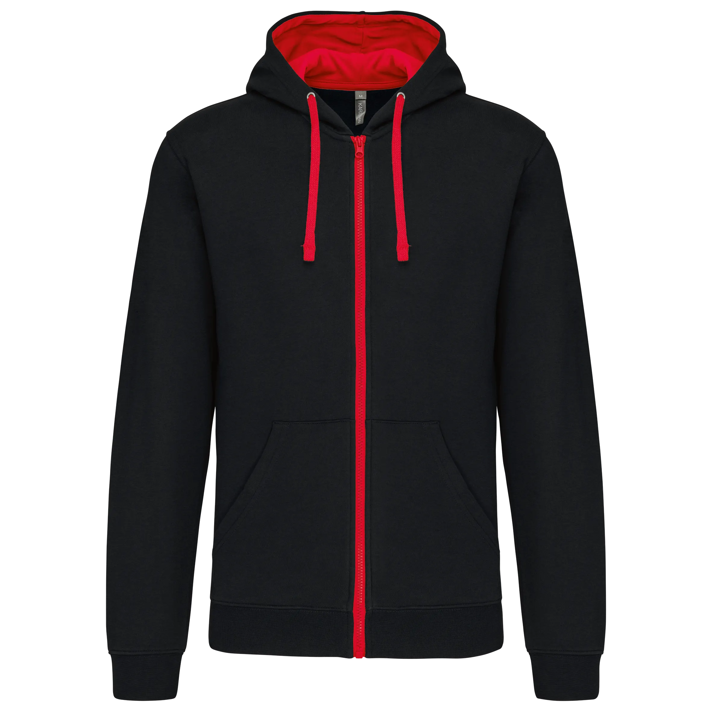 Sudadera capucha y cremallera contrastada