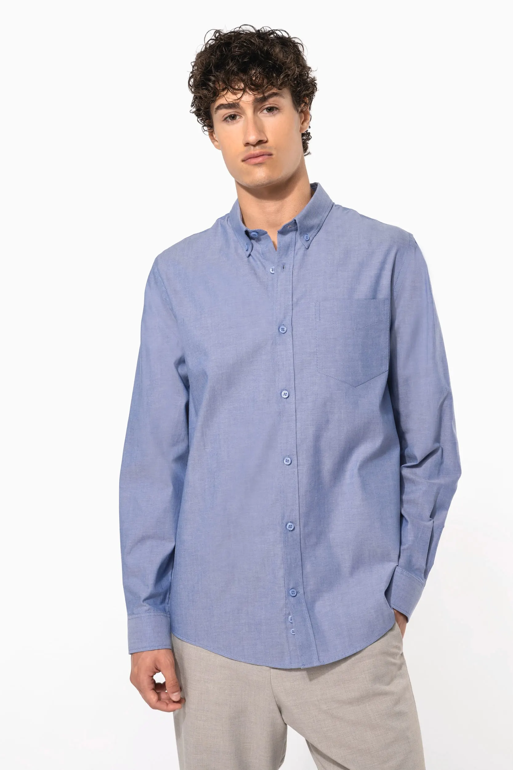 Camisa oxford manga larga hombre