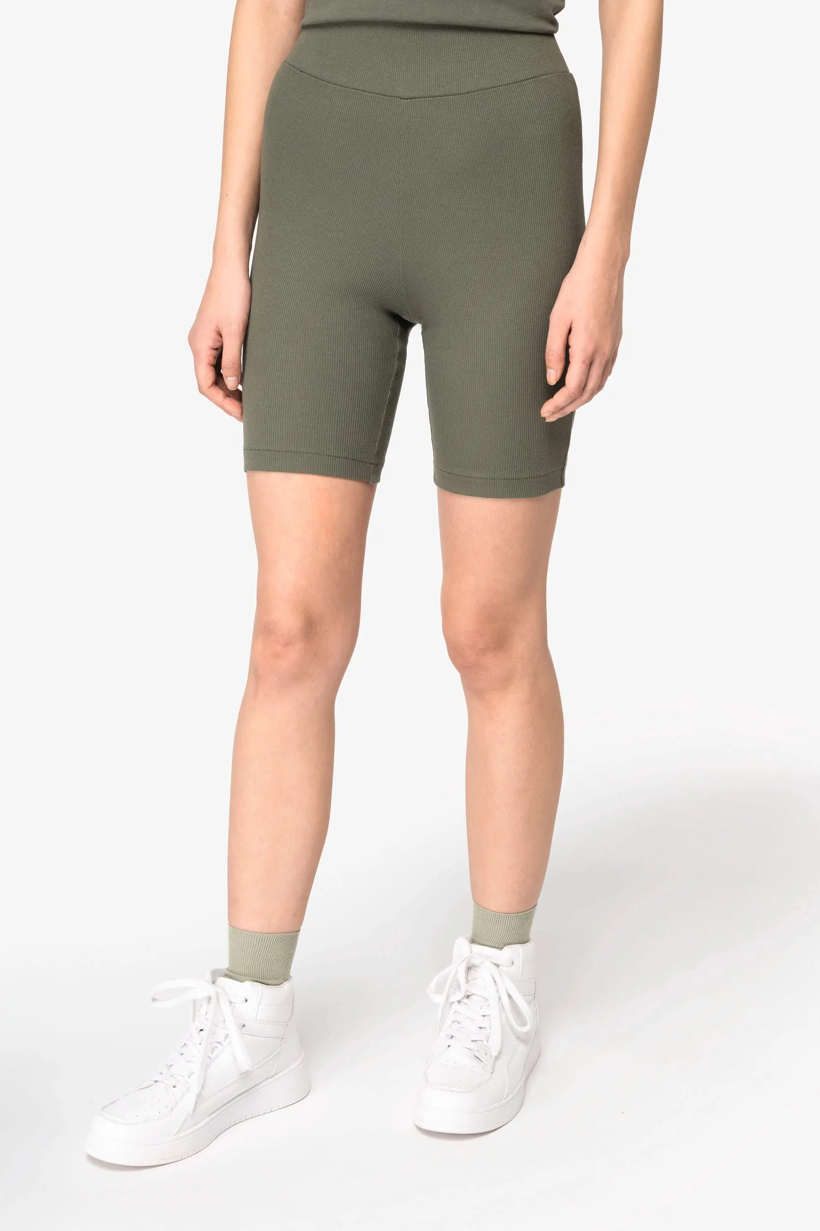 Short ecorresponsable de acanalado mujer