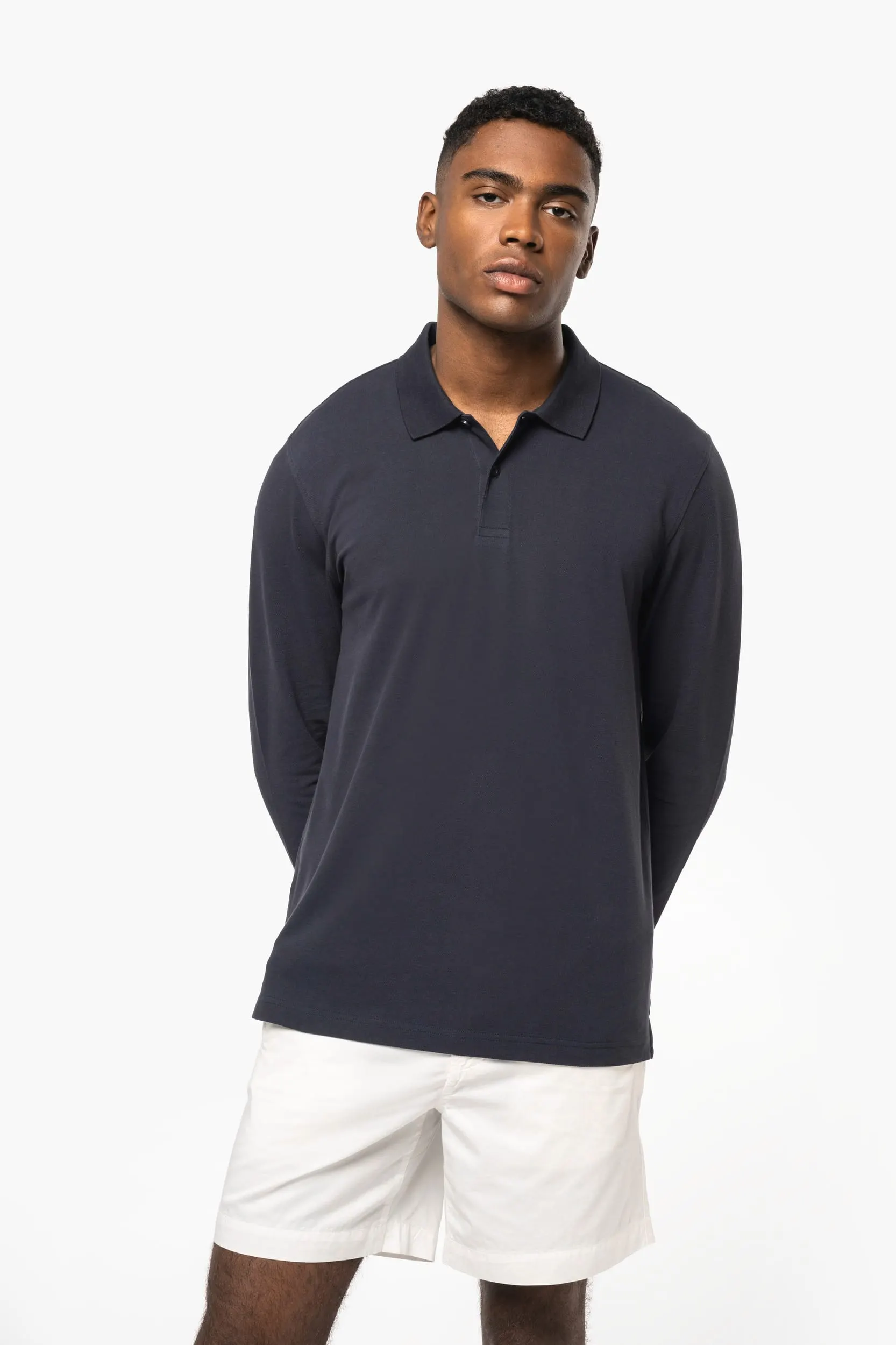 Polo de punto piqué manga larga Bio180 hombre
