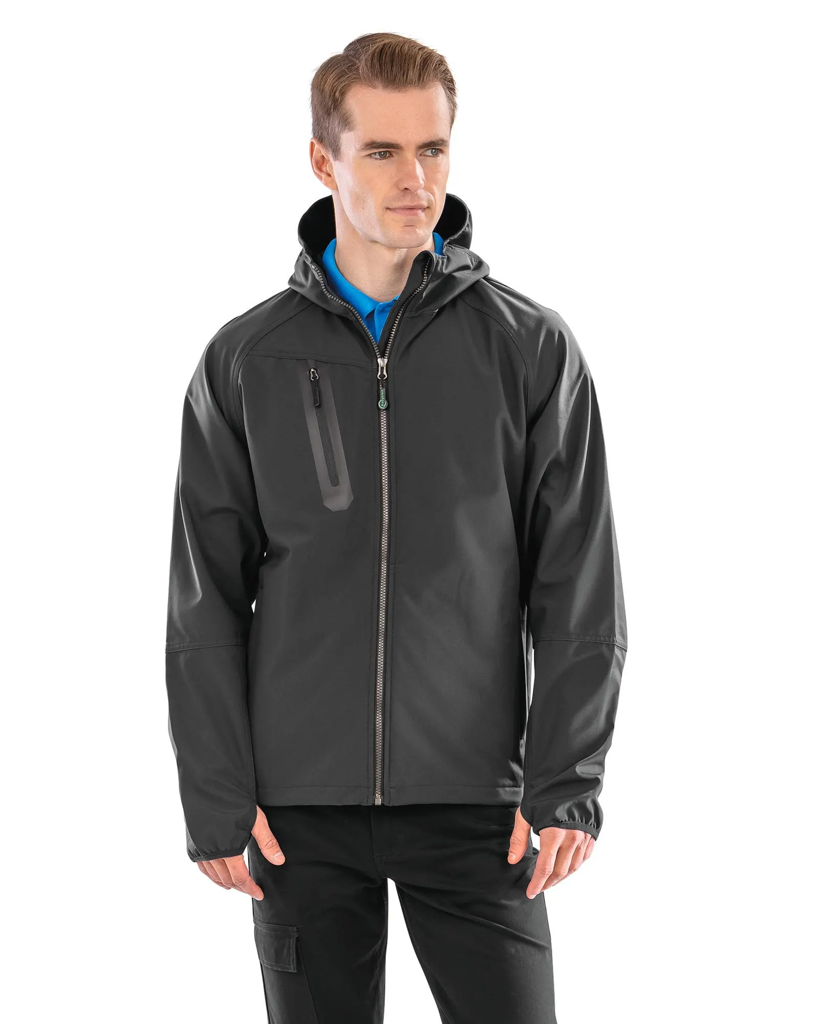 Chaqueta softshell 3 capas reciclada con capucha unisex<br/>