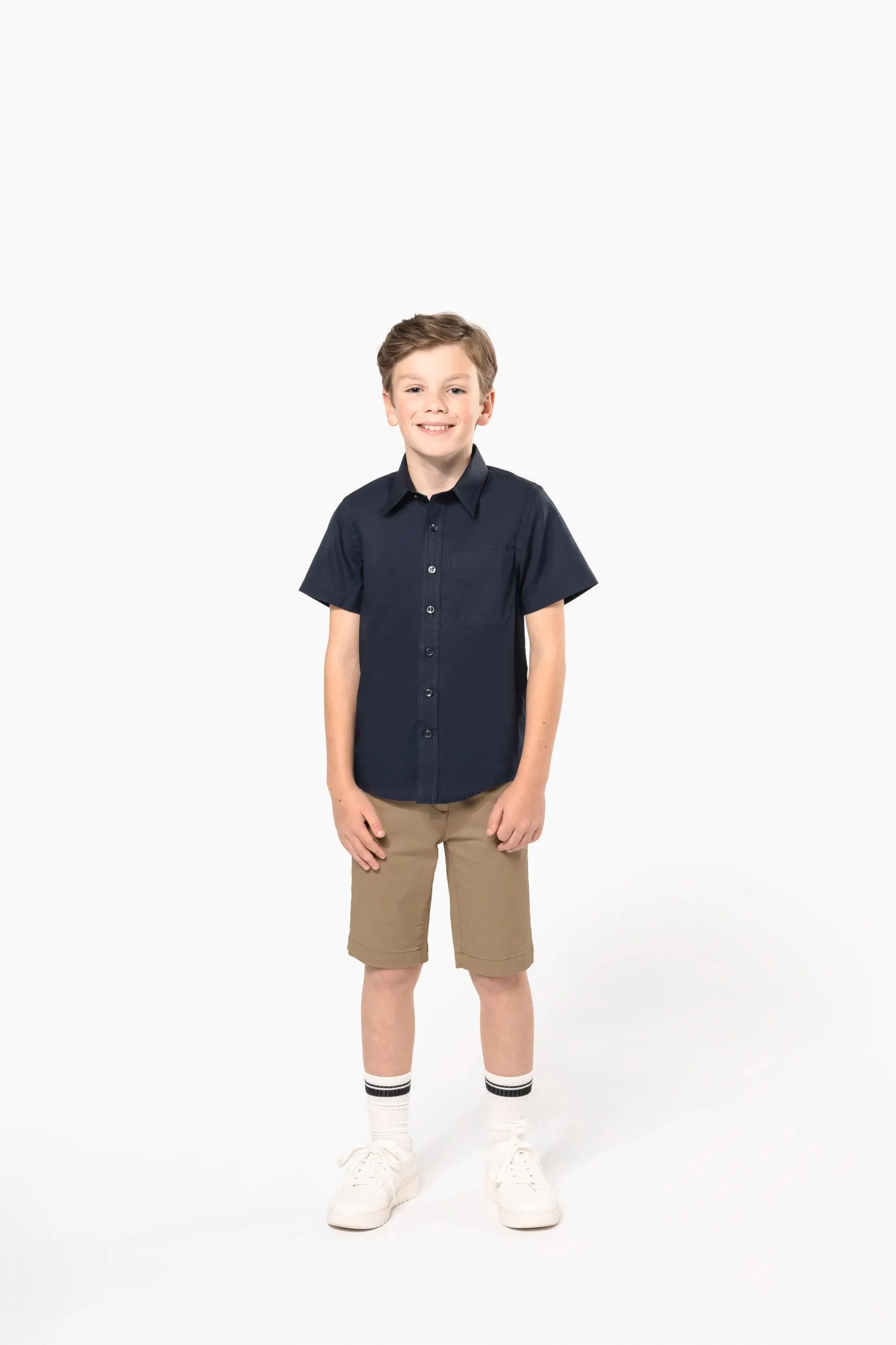 Camisa popelina manga corta niños