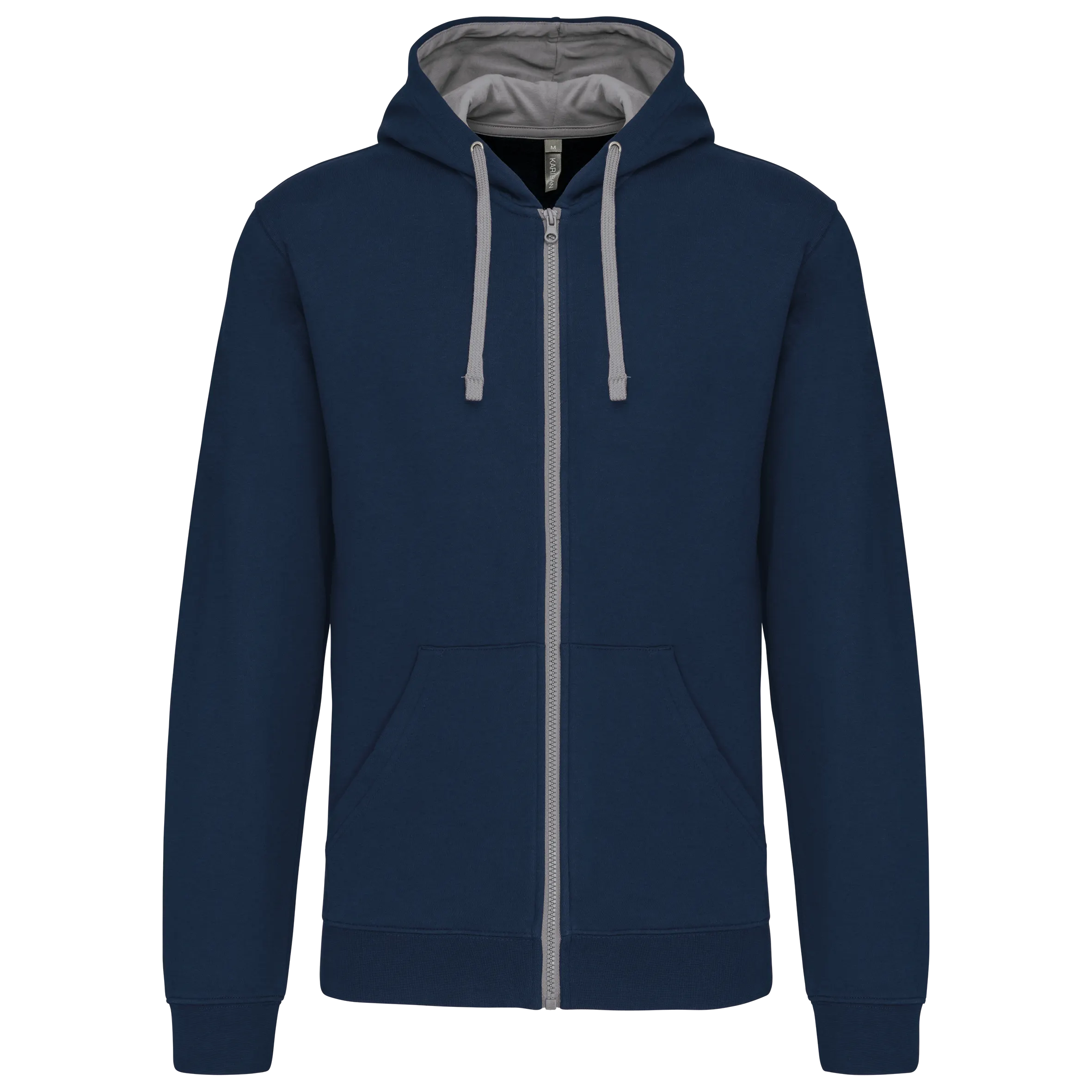 Sudadera capucha y cremallera contrastada