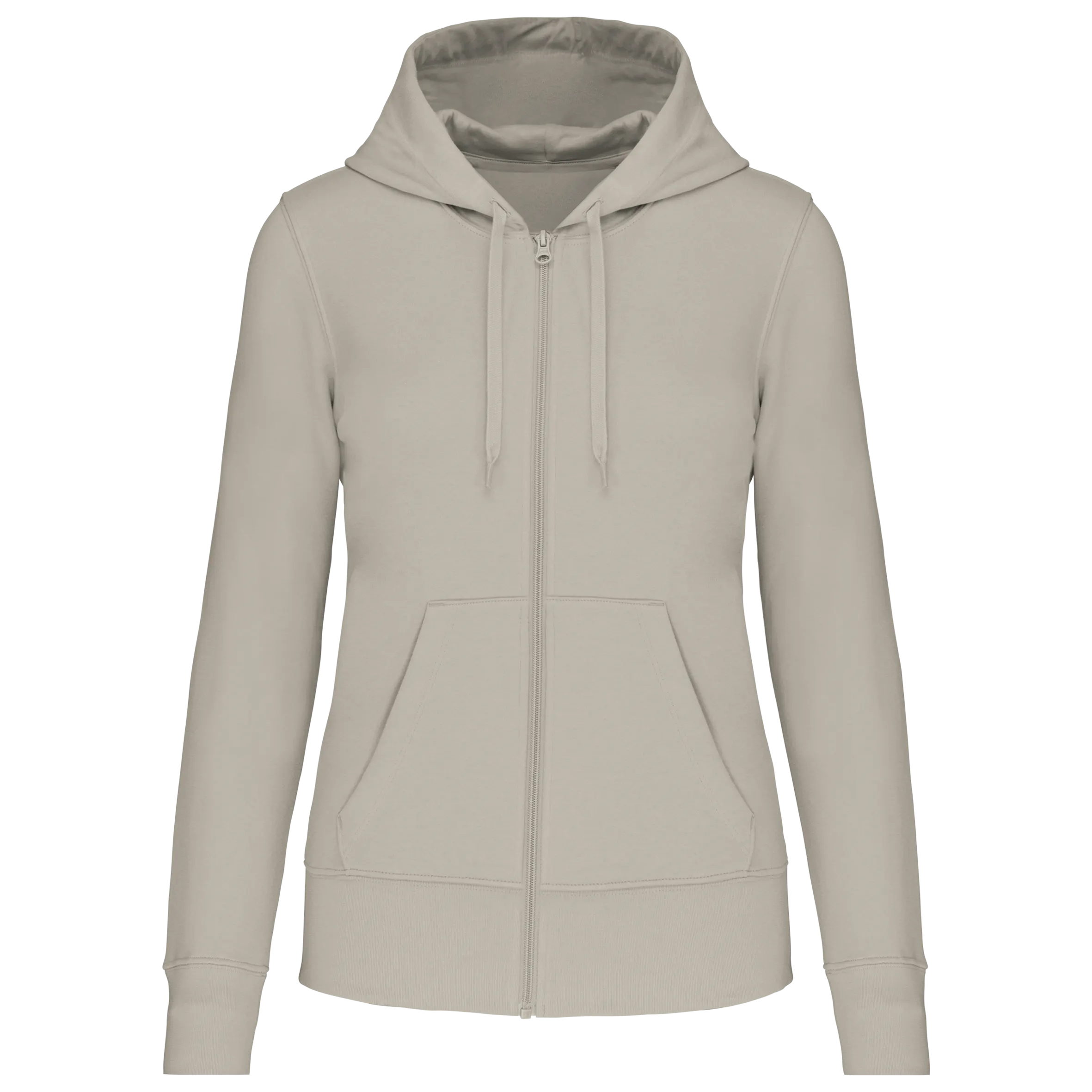 Sudadera con capucha y cremallera ecorresponsable mujer