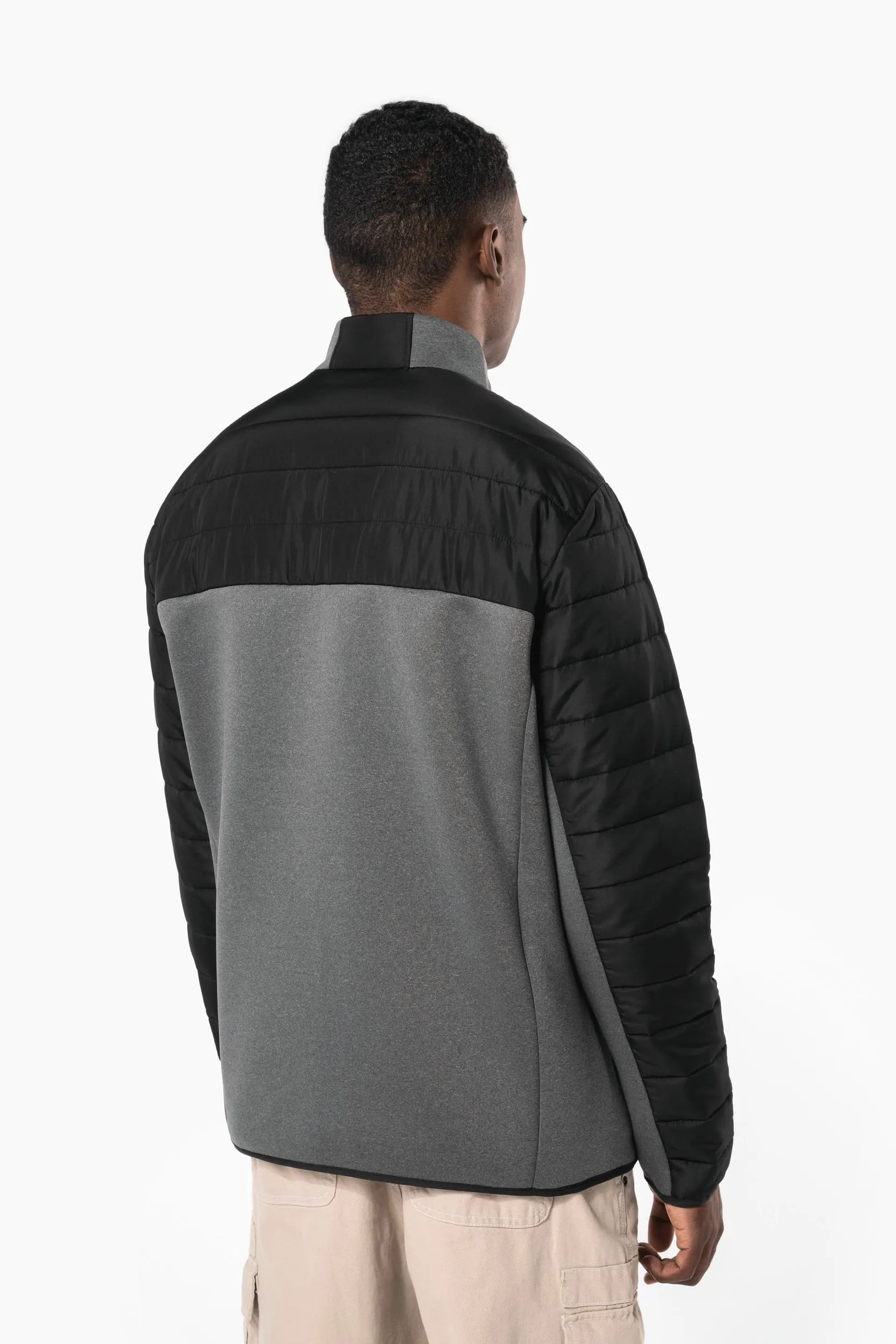Chaqueta bimaterial hombre