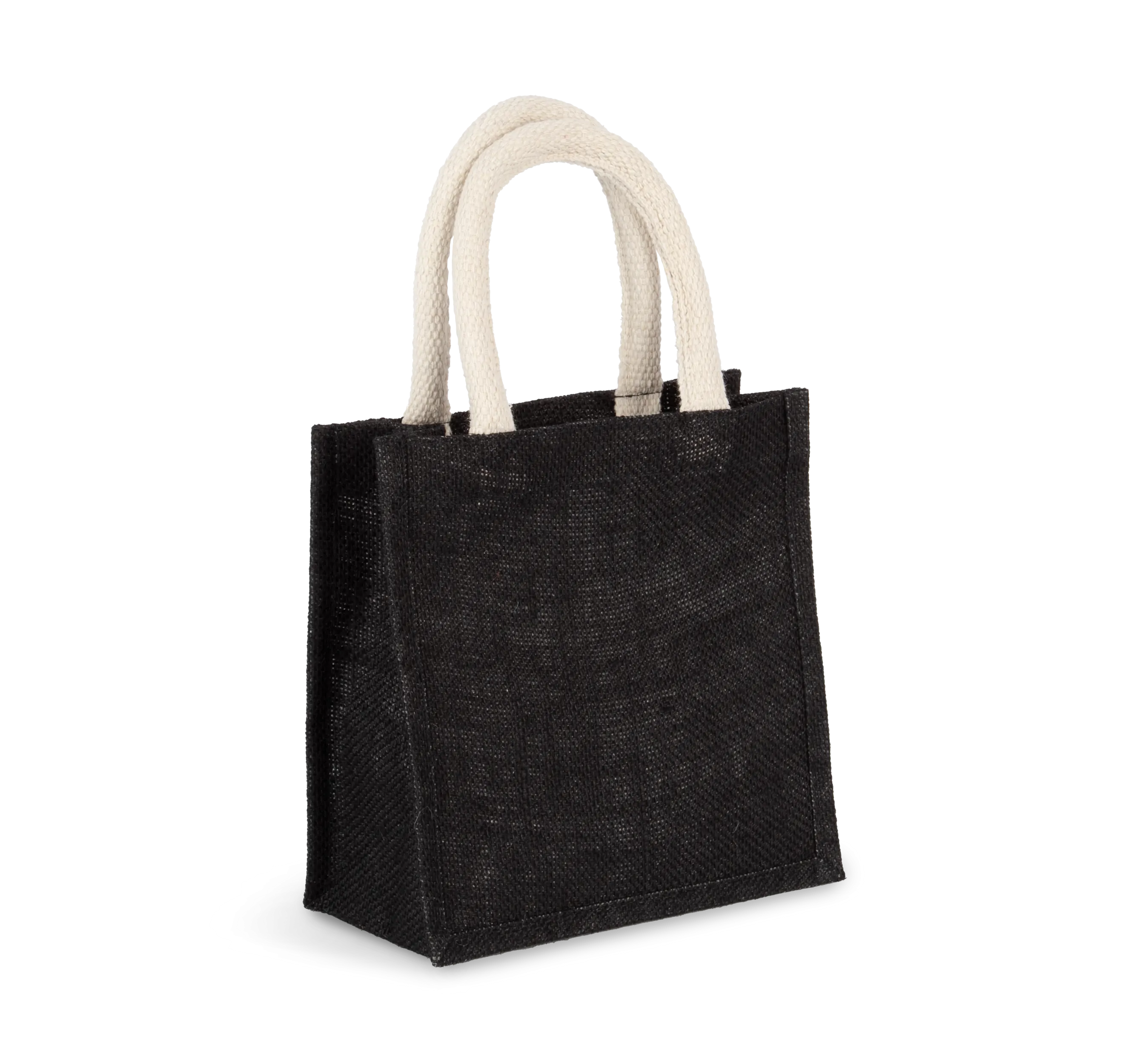 Bolsa estilo tote de tela de yute, modelo pequeño