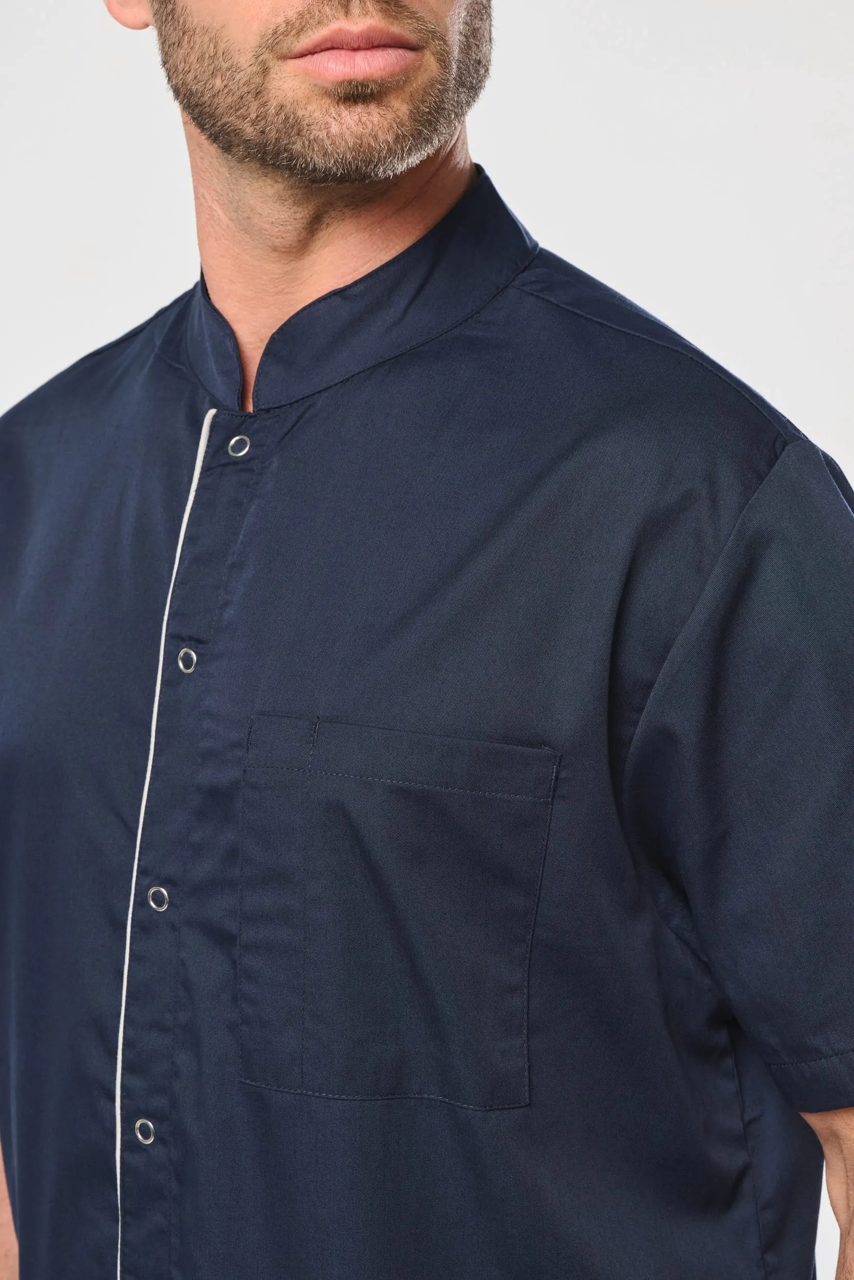 Blusa polialgodón con botones a presión hombre