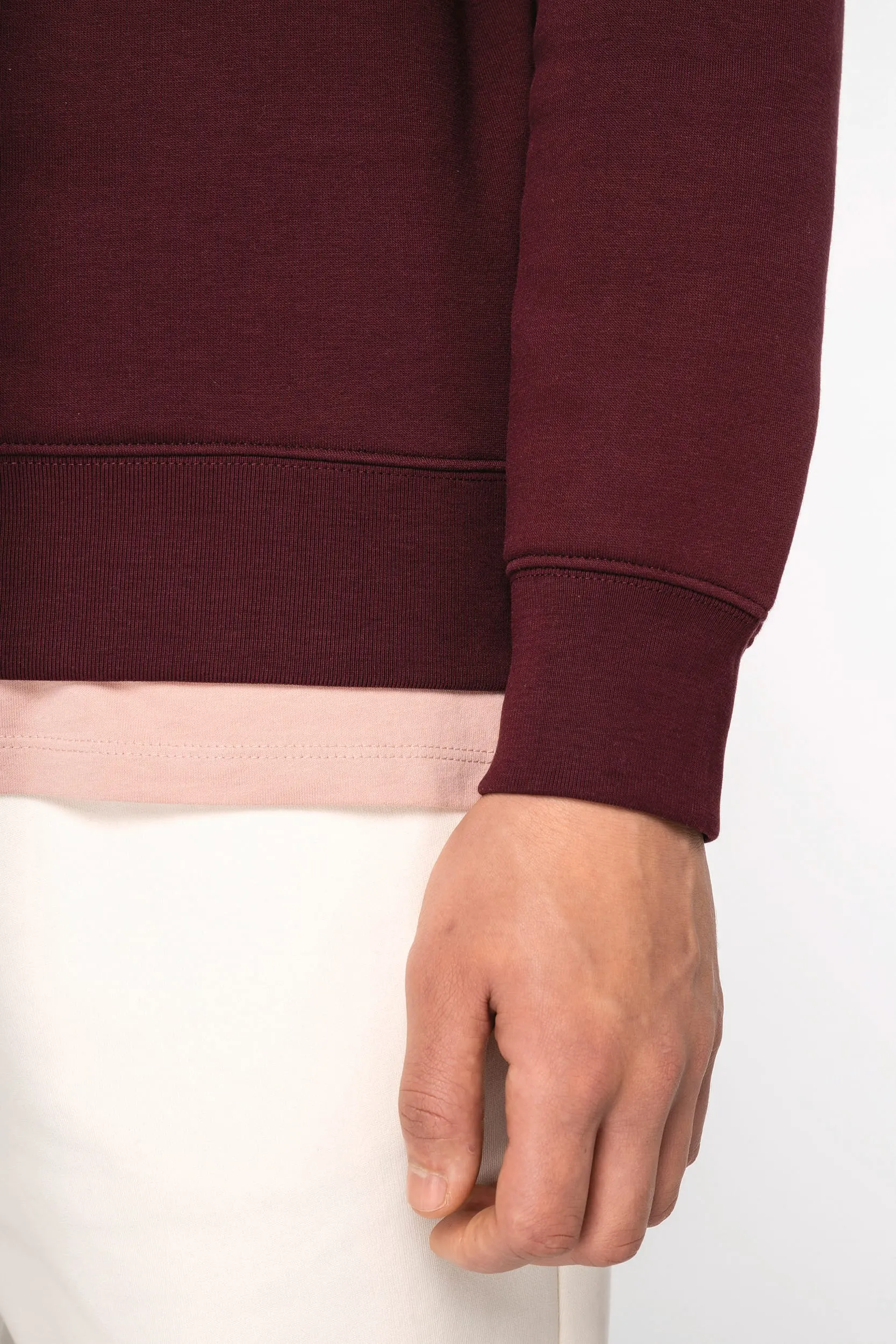 Sudadera ecorresponsable de cuello alto con cremallera hombre
