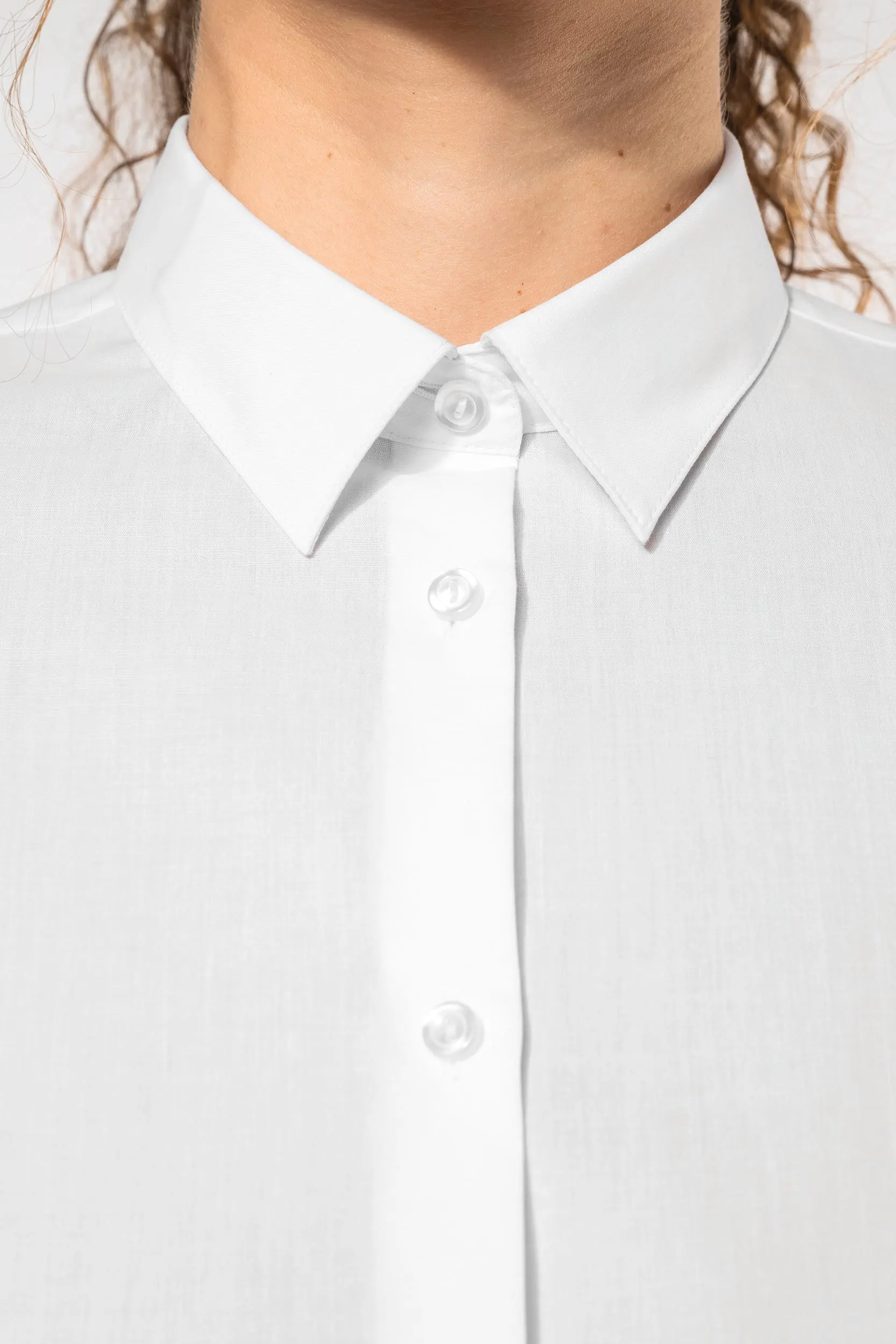 Camisa popelina de polialgodón de fácil cuidado para mujer