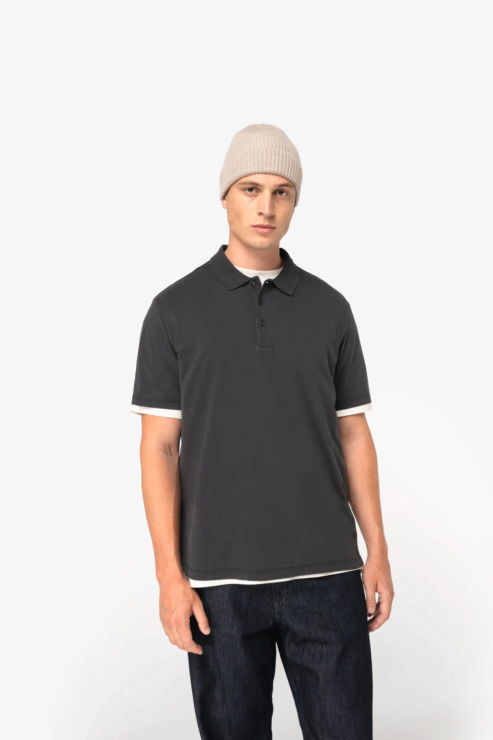 Polo ecorresponsable efecto lavado de punto jersey hombre