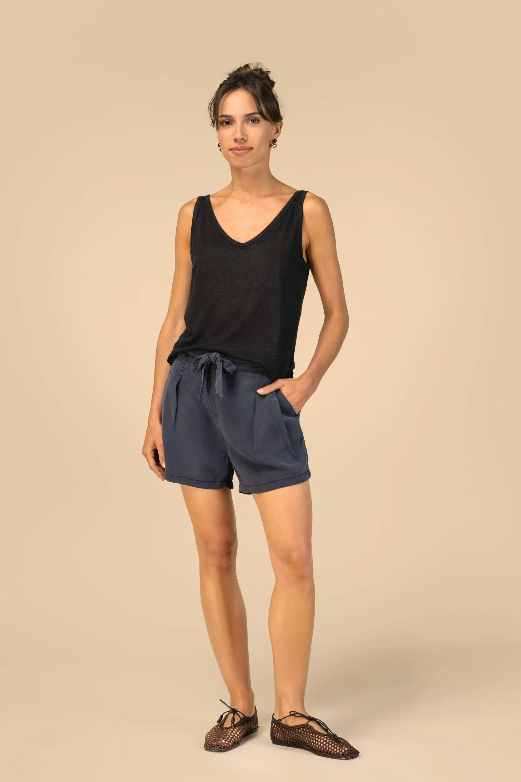 Shorts ecorresponsables de Lyocell y efecto lavado mujer