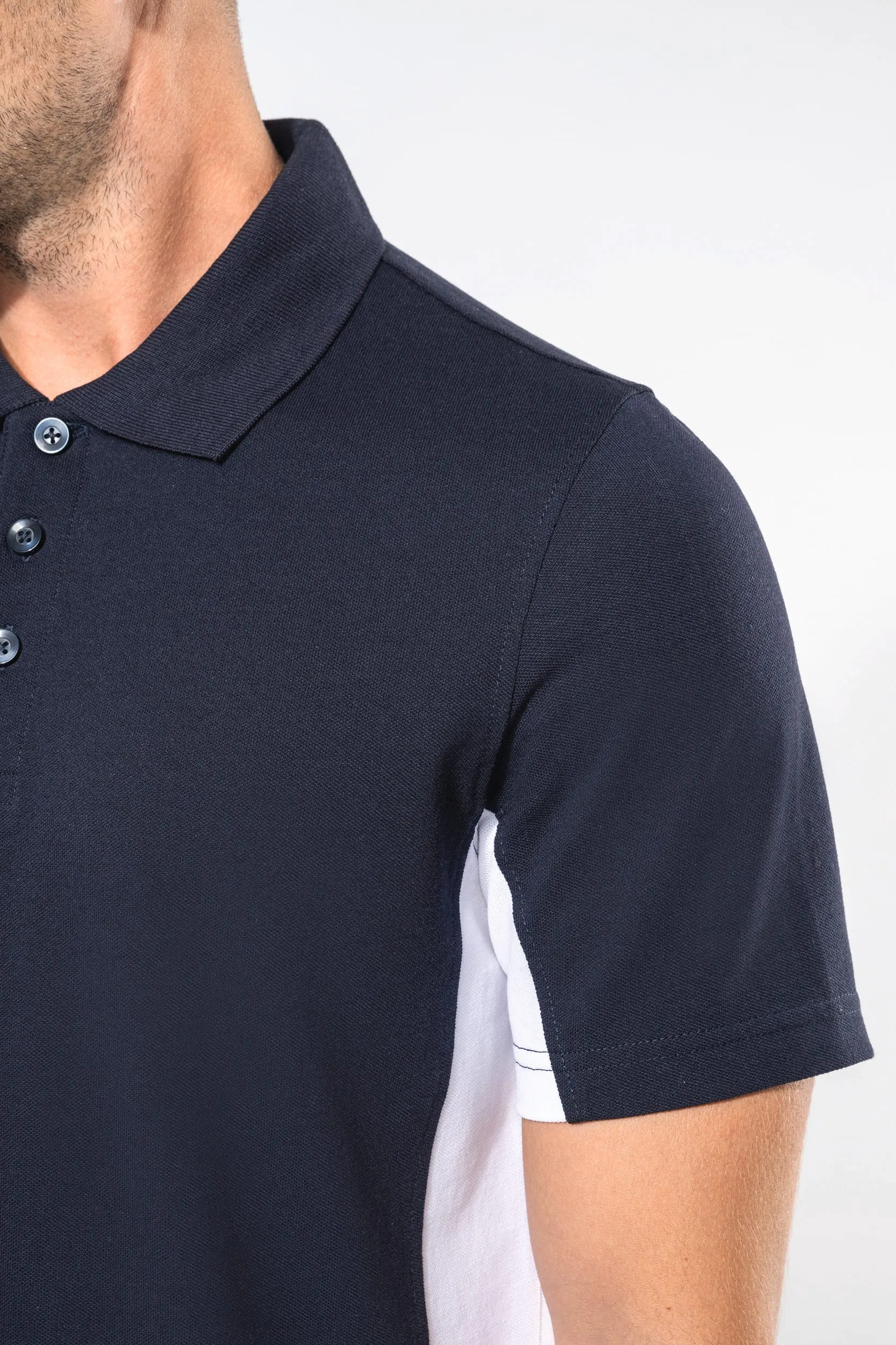 Polo de punto piqué manga corta bicolor hombre