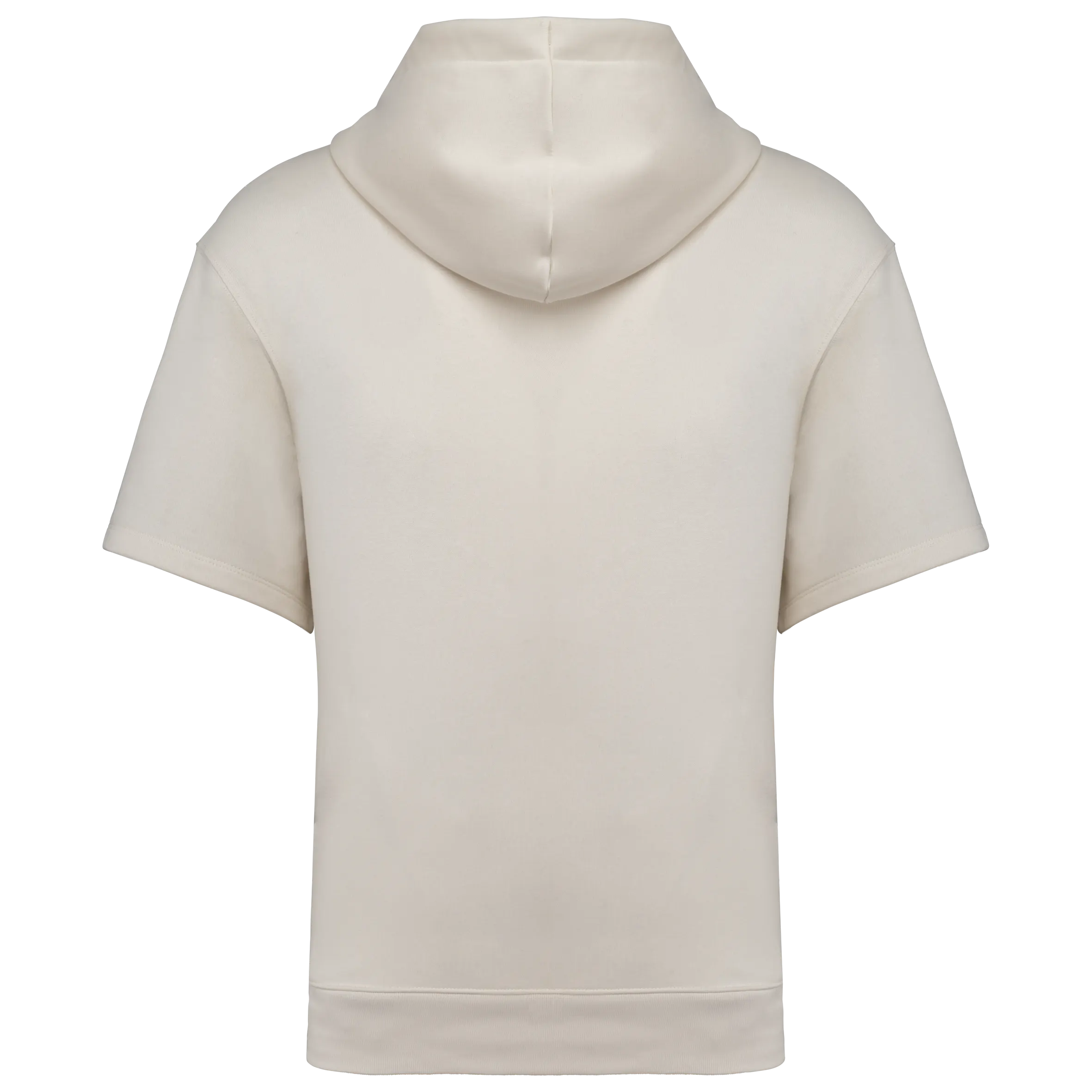 Sudadera ecorresponsable con capucha y hombros caídos de manga corta French Terry unisex