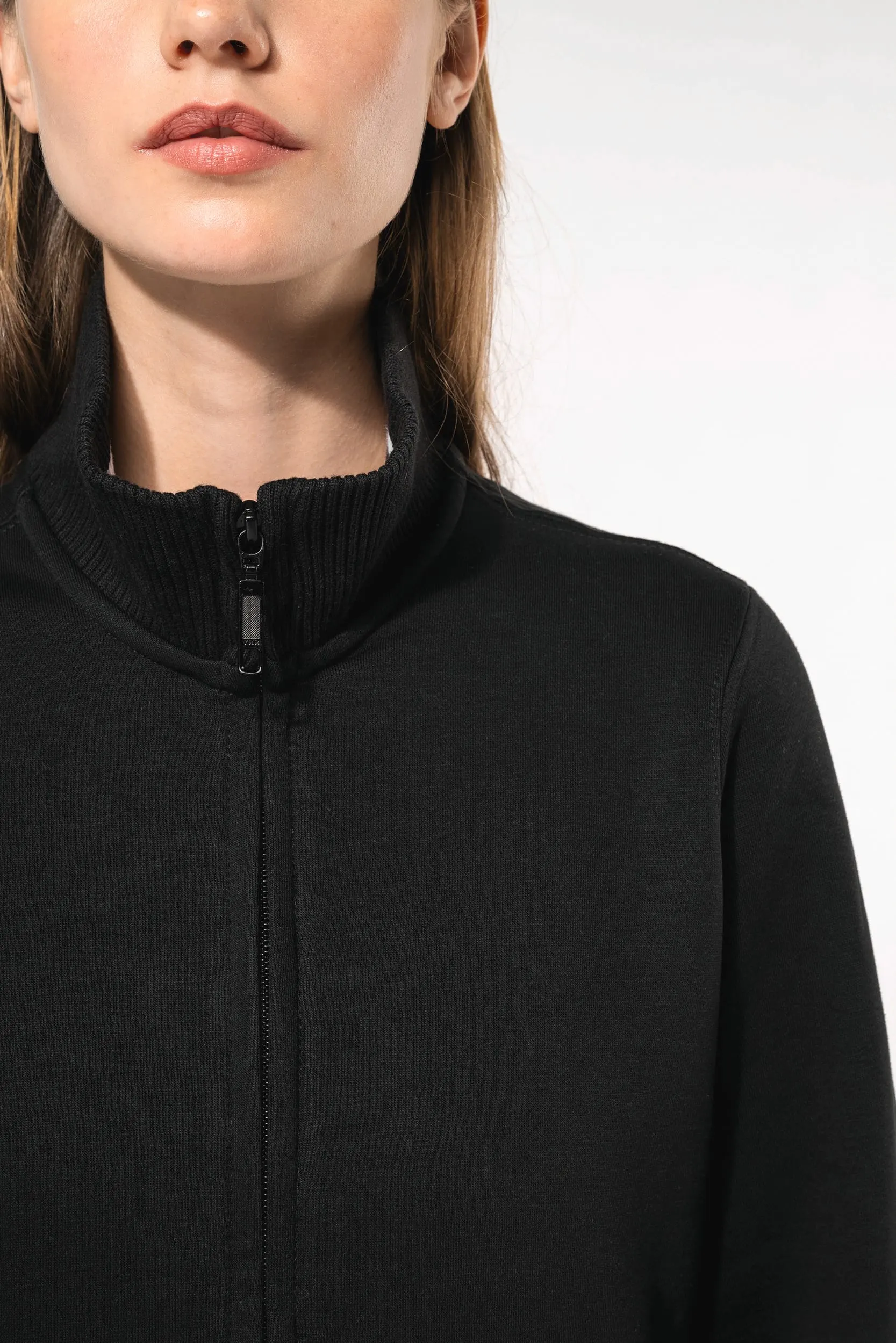 Chaqueta de felpa con cremallera mujer