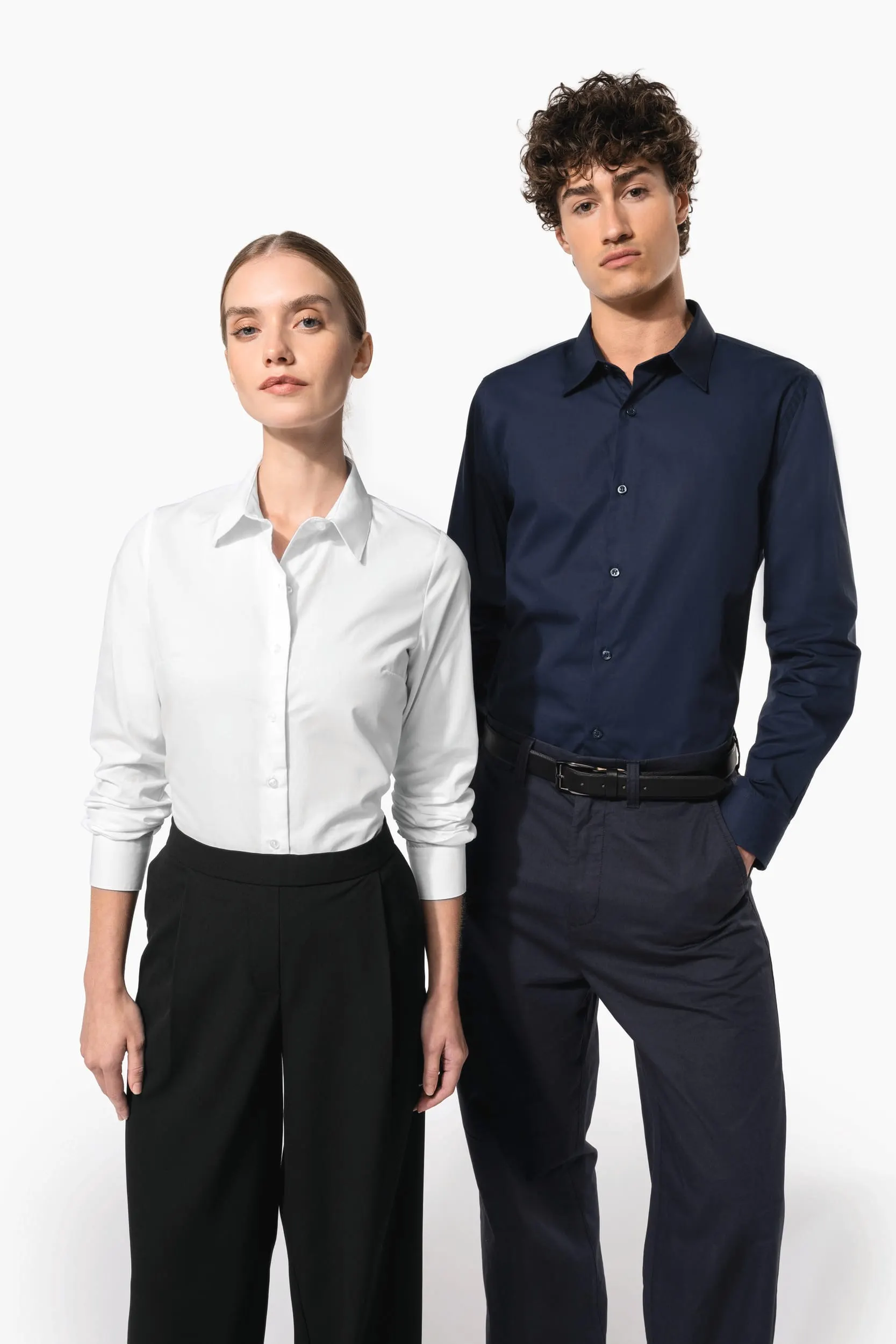 Camisa popelina manga larga mujer