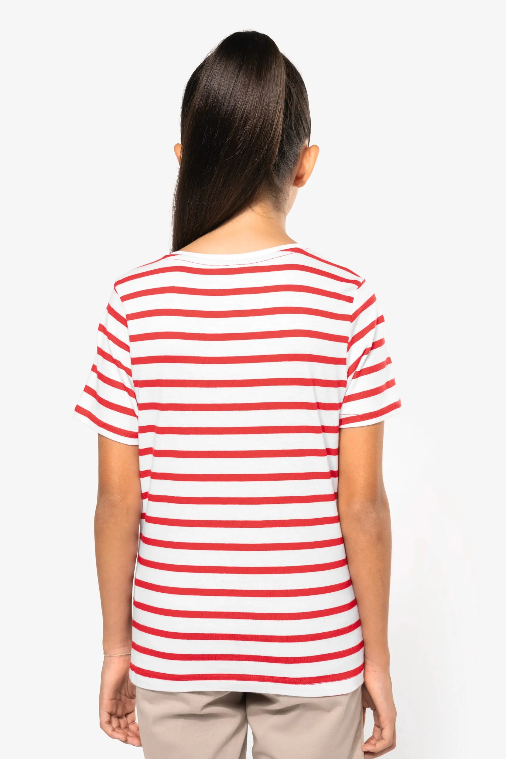 Camiseta Marinero a rayas con bolsillo manga corta para niños