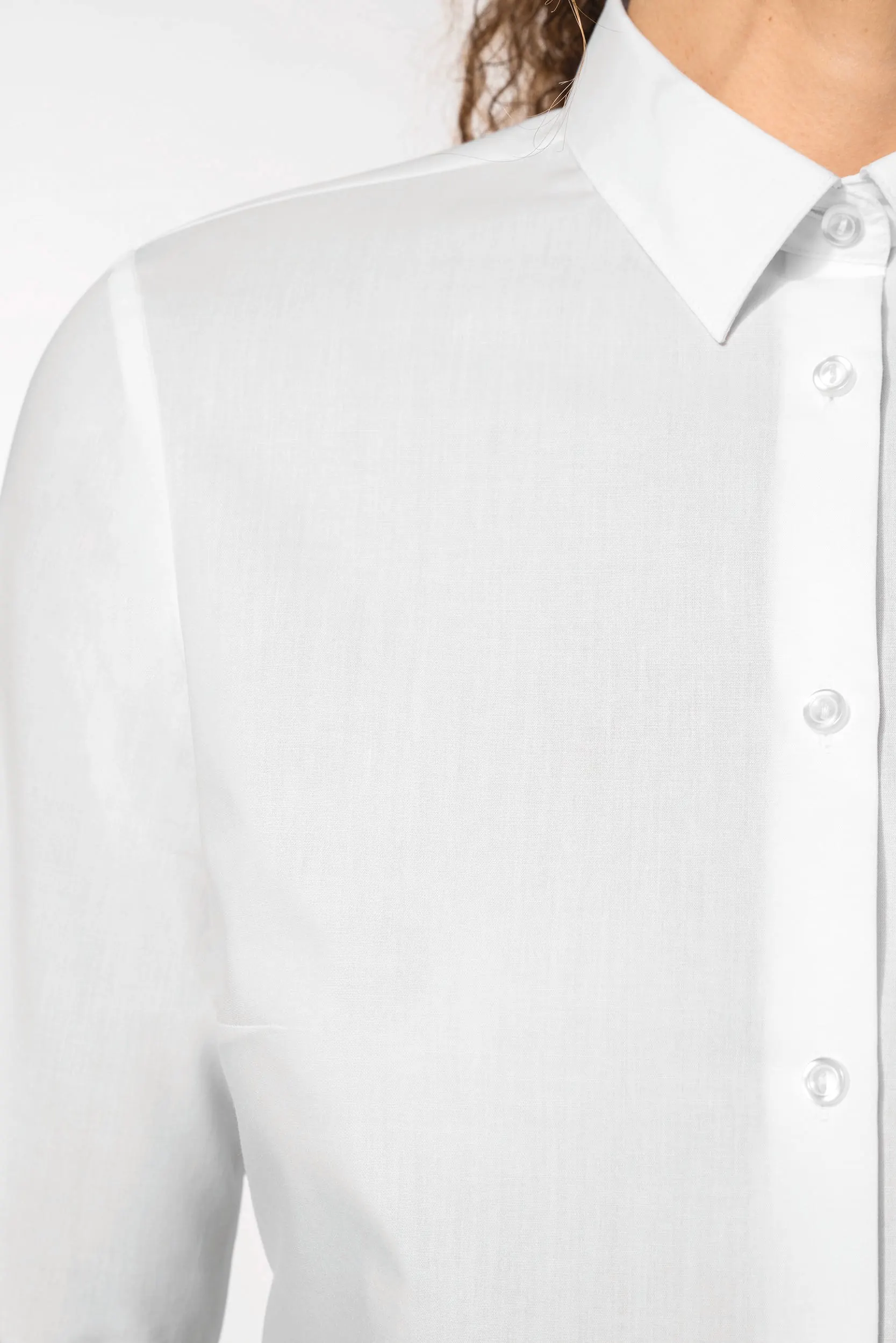 Camisa popelina de polialgodón de fácil cuidado para mujer