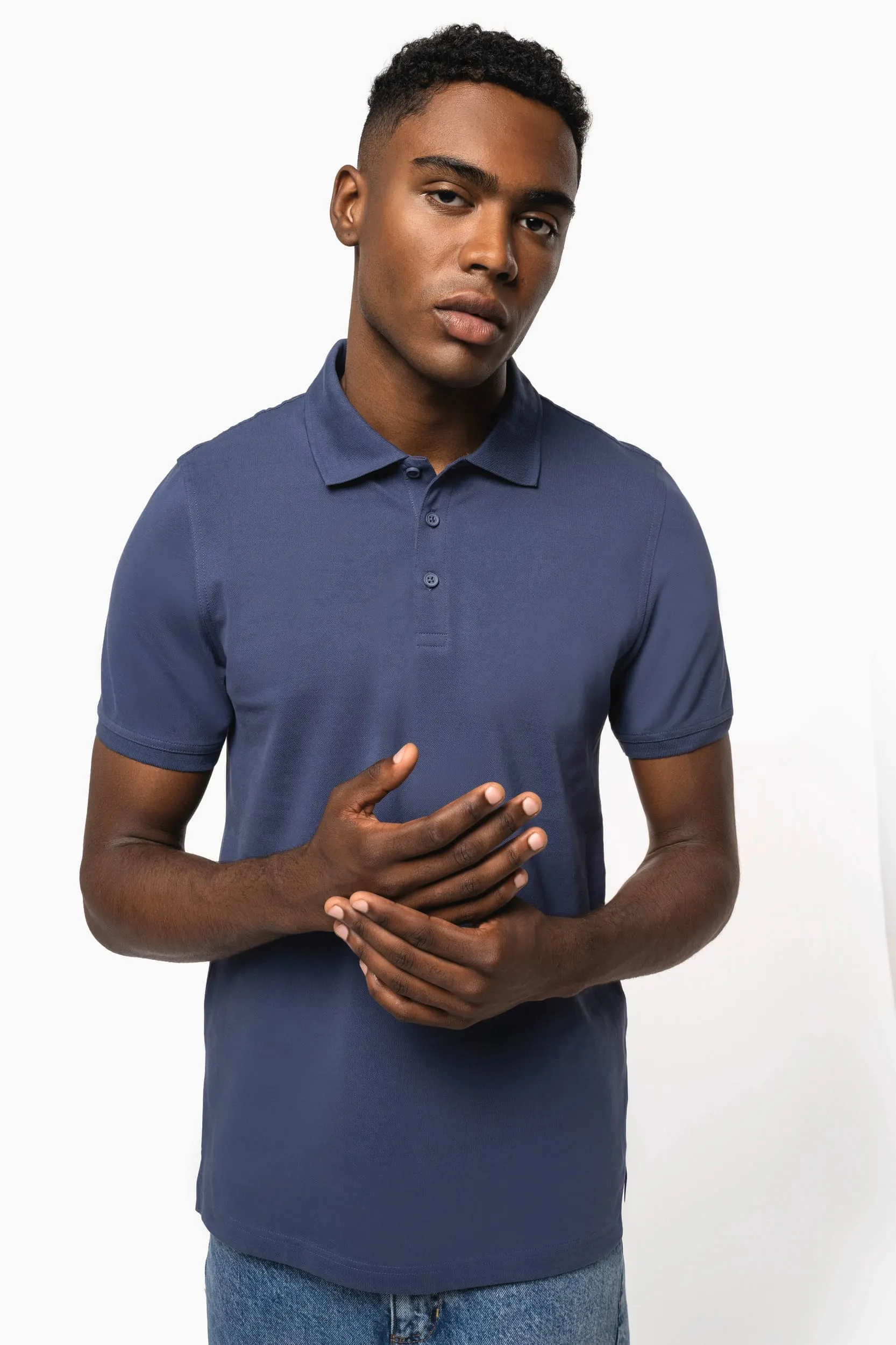 Polo de punto piqué manga corta hombre
