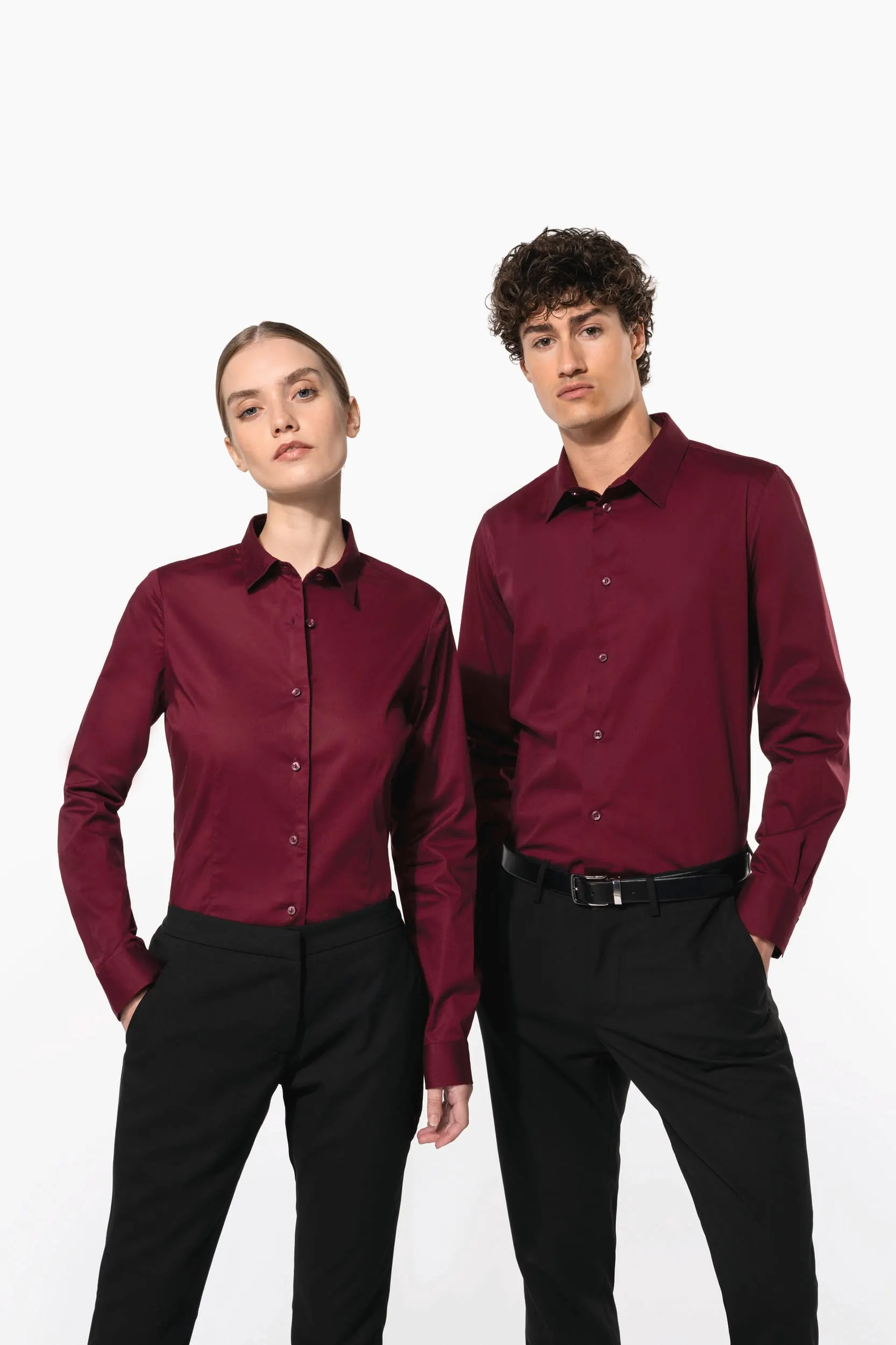 Camisa strech manga larga hombre