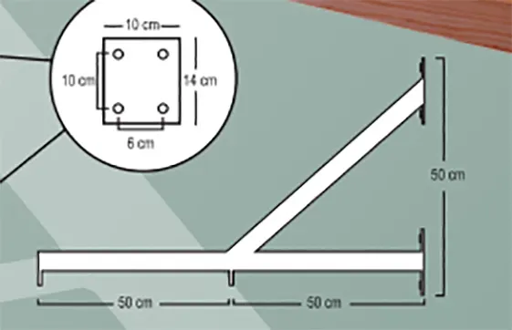 HERRAJE PARA ESCALERA HORIZONTAL -2 UDS-
