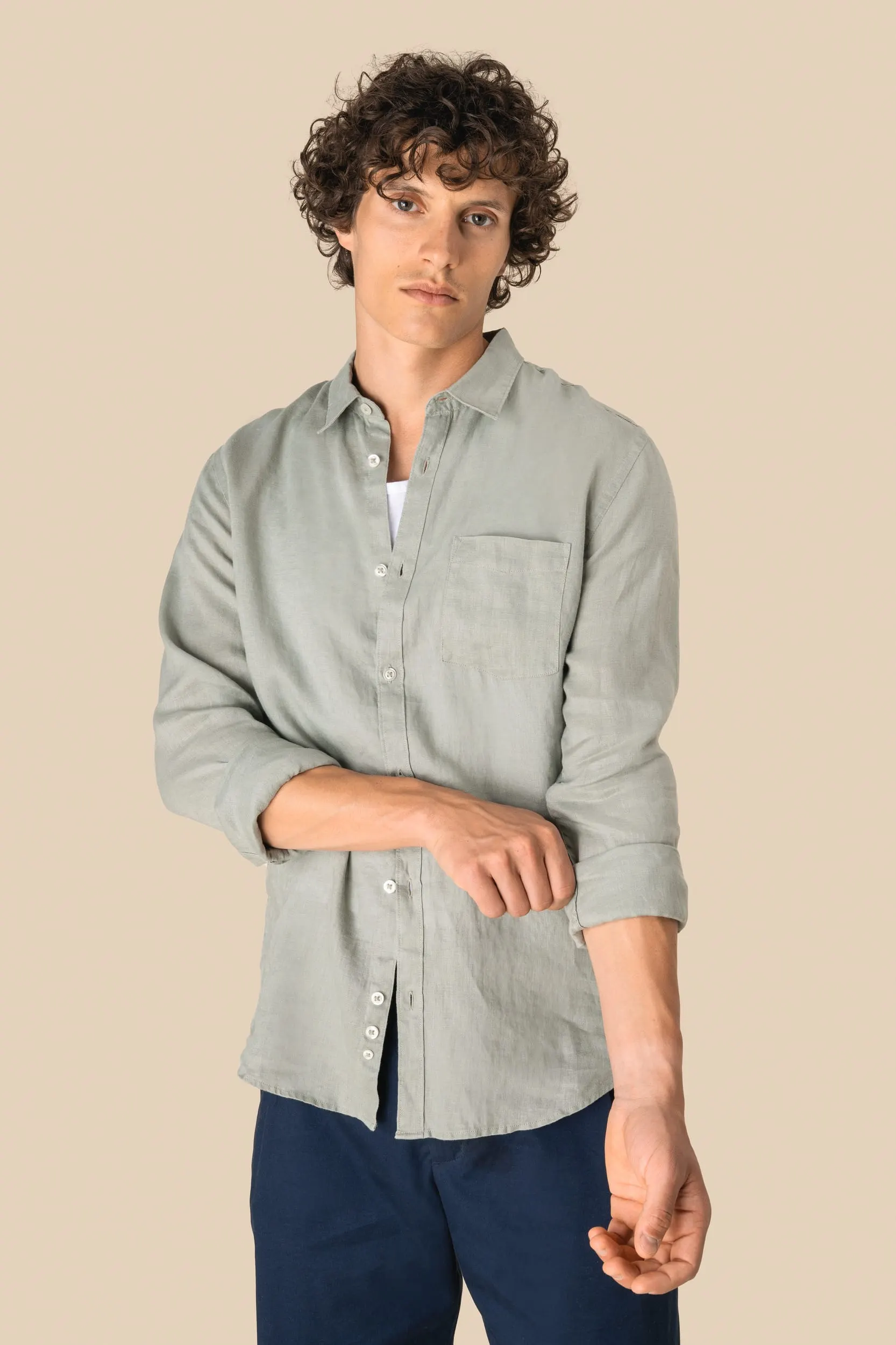 Camisa de lino hombre